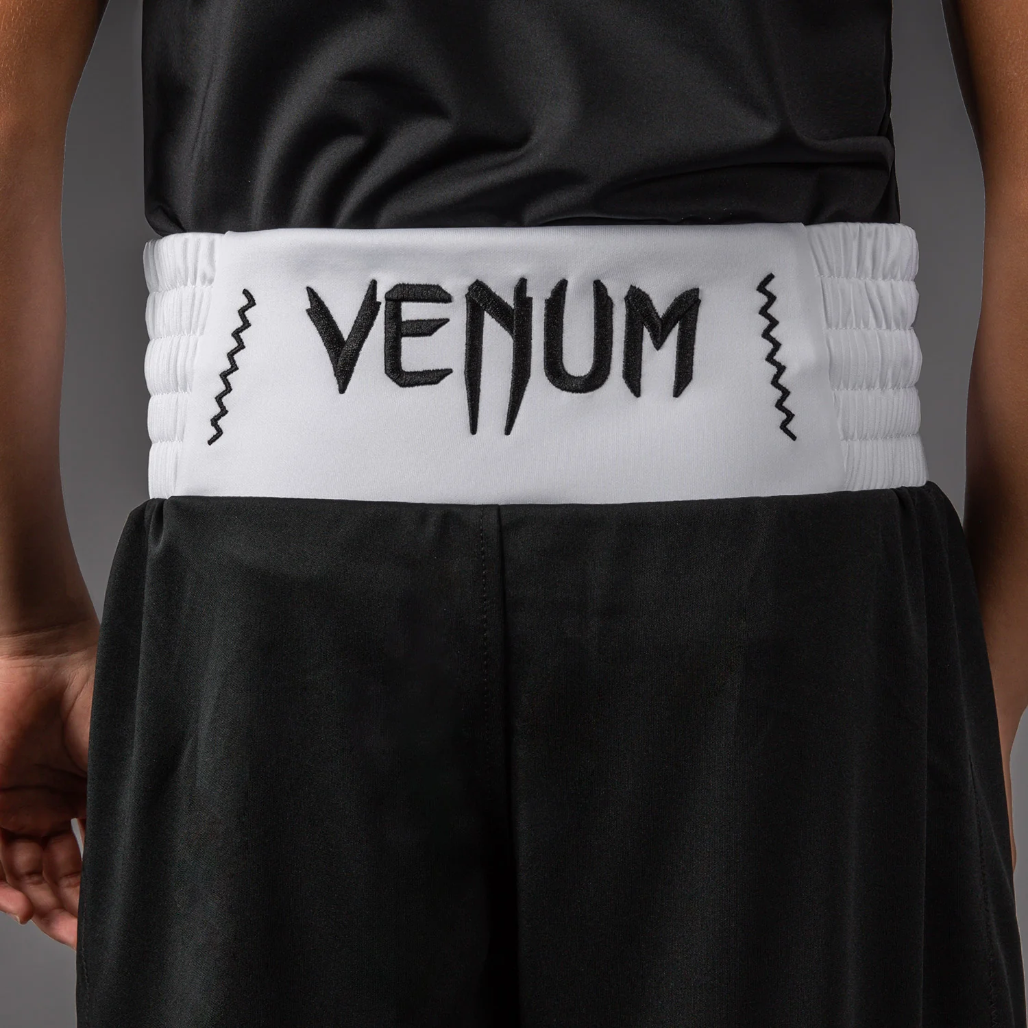 Venum Classic Youth Boxing Shorts - Black/White - Image 4