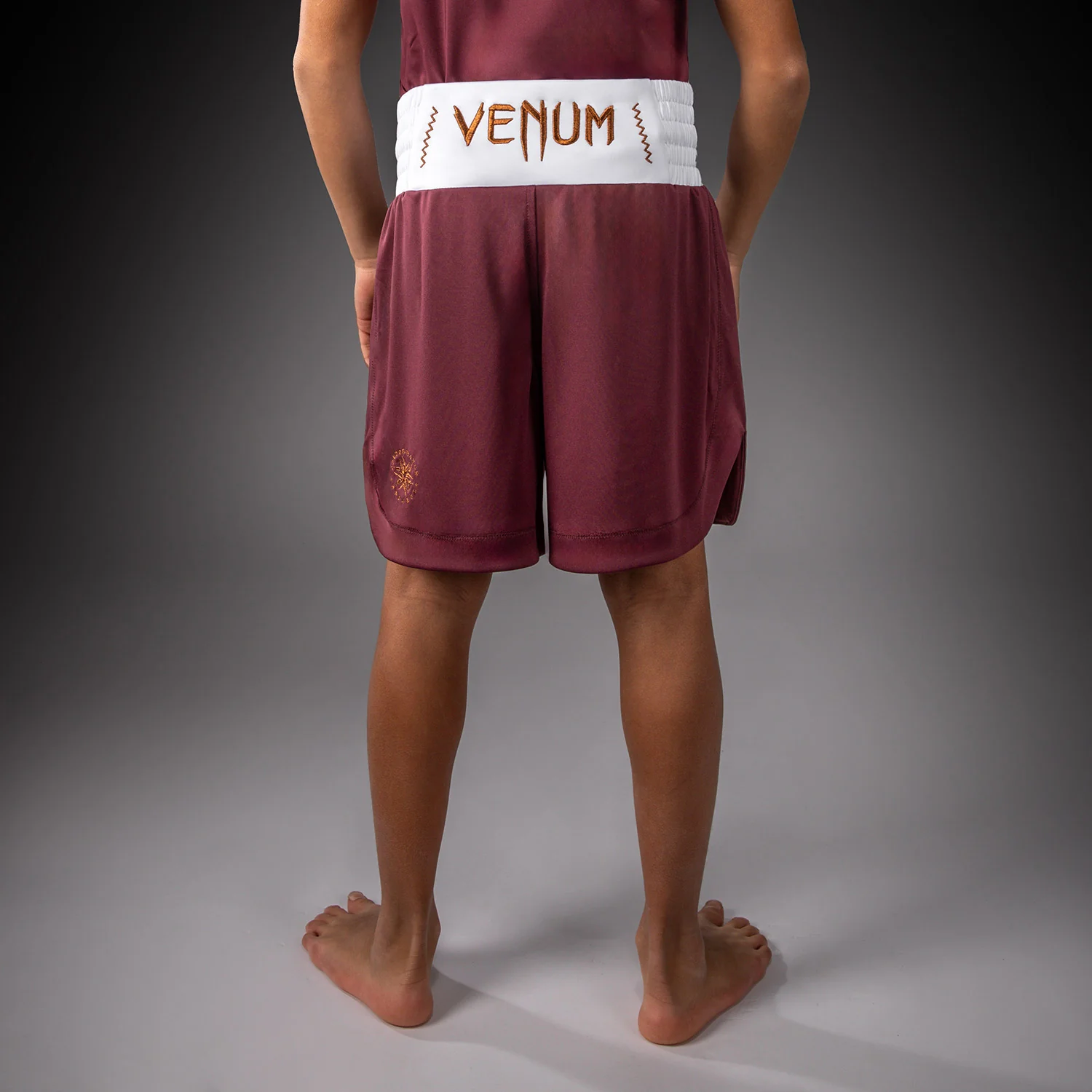 Venum Classic Youth Boxing Shorts - Burgundy - Image 3