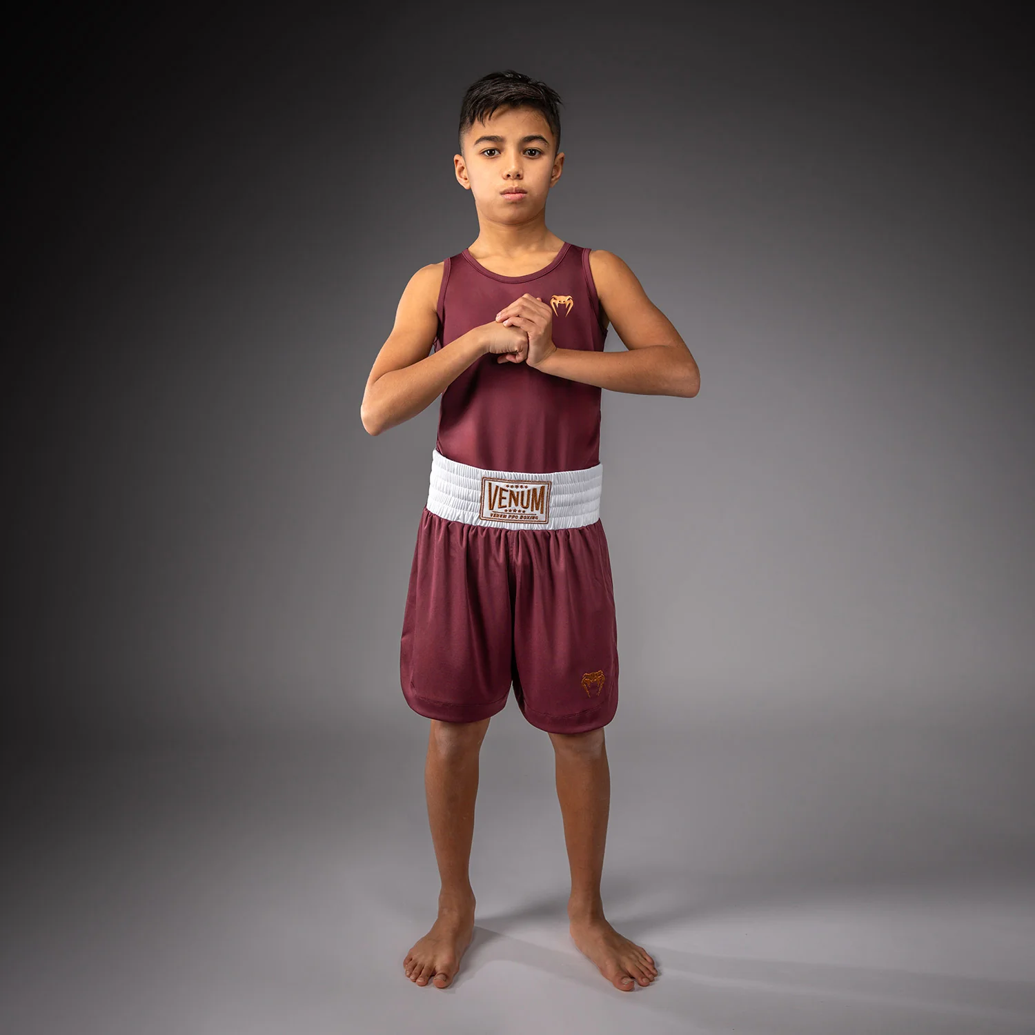 Venum Classic Youth Boxing Shorts - Burgundy - Image 5