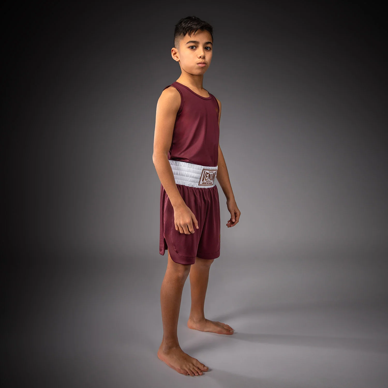 Venum Classic Youth Boxing Shorts - Burgundy - Image 6