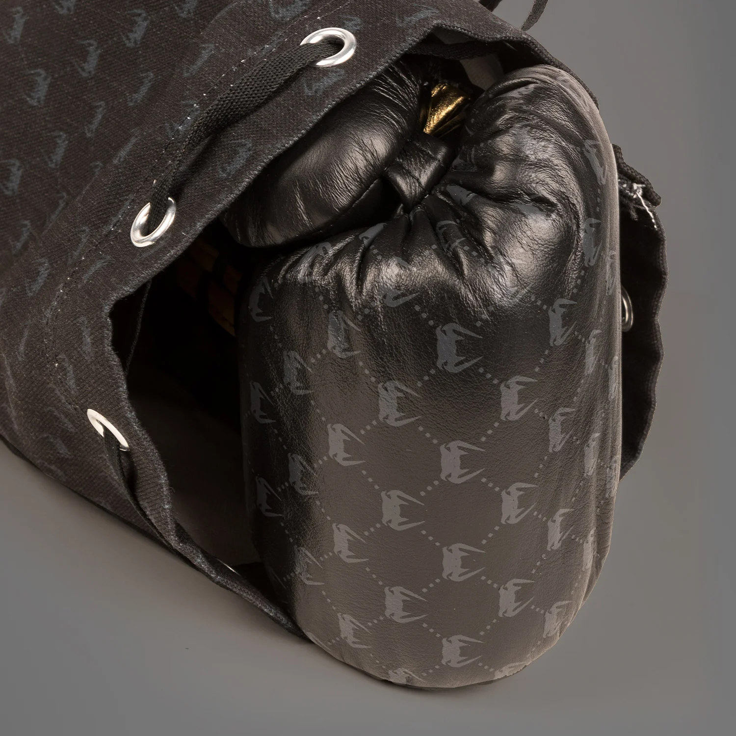 Venum Coco Monogram Pro Lace Up Boxing Gloves - Intense Black - Image 2