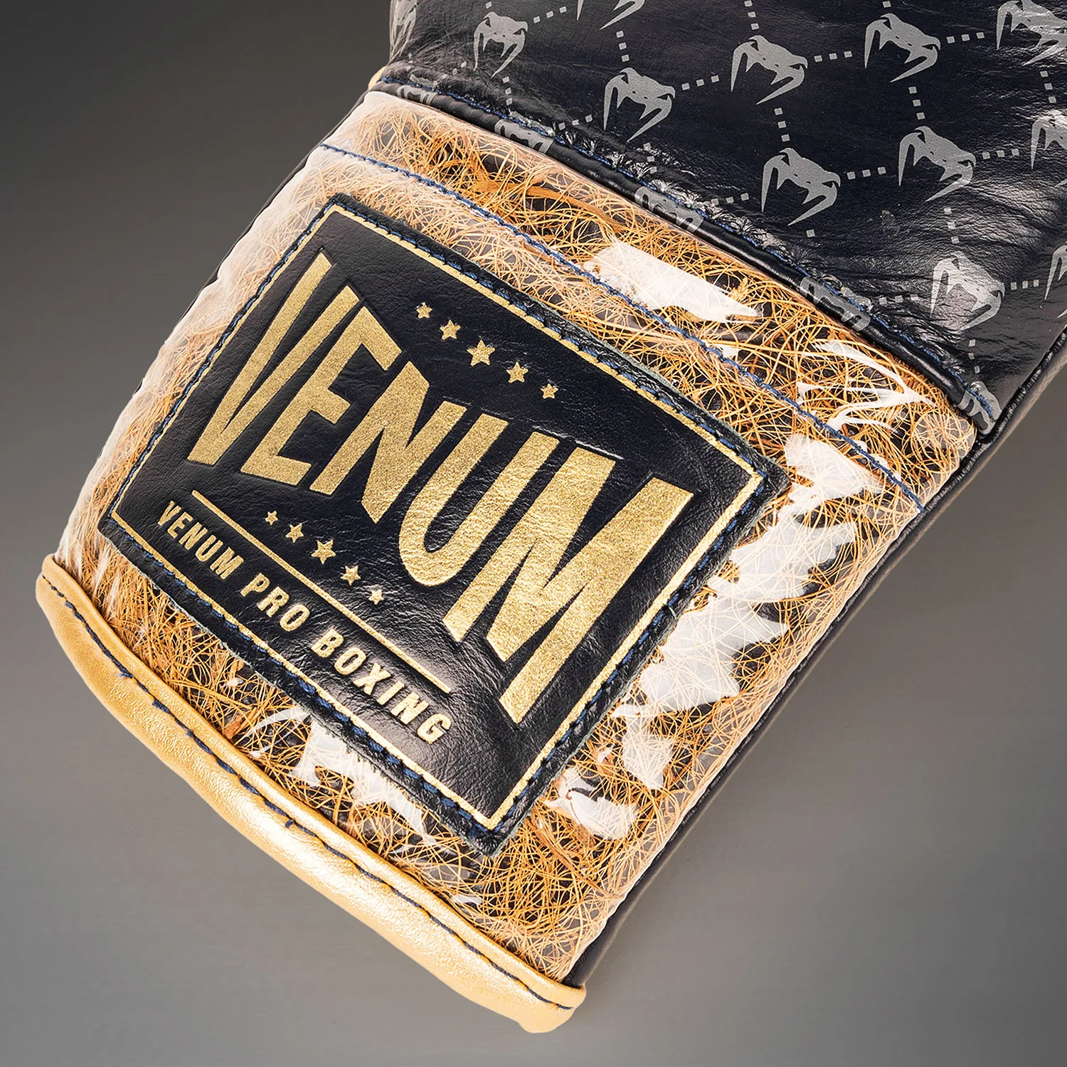 Venum Coco Monogram Pro Lace Up Boxing Gloves - State Blue - Image 6