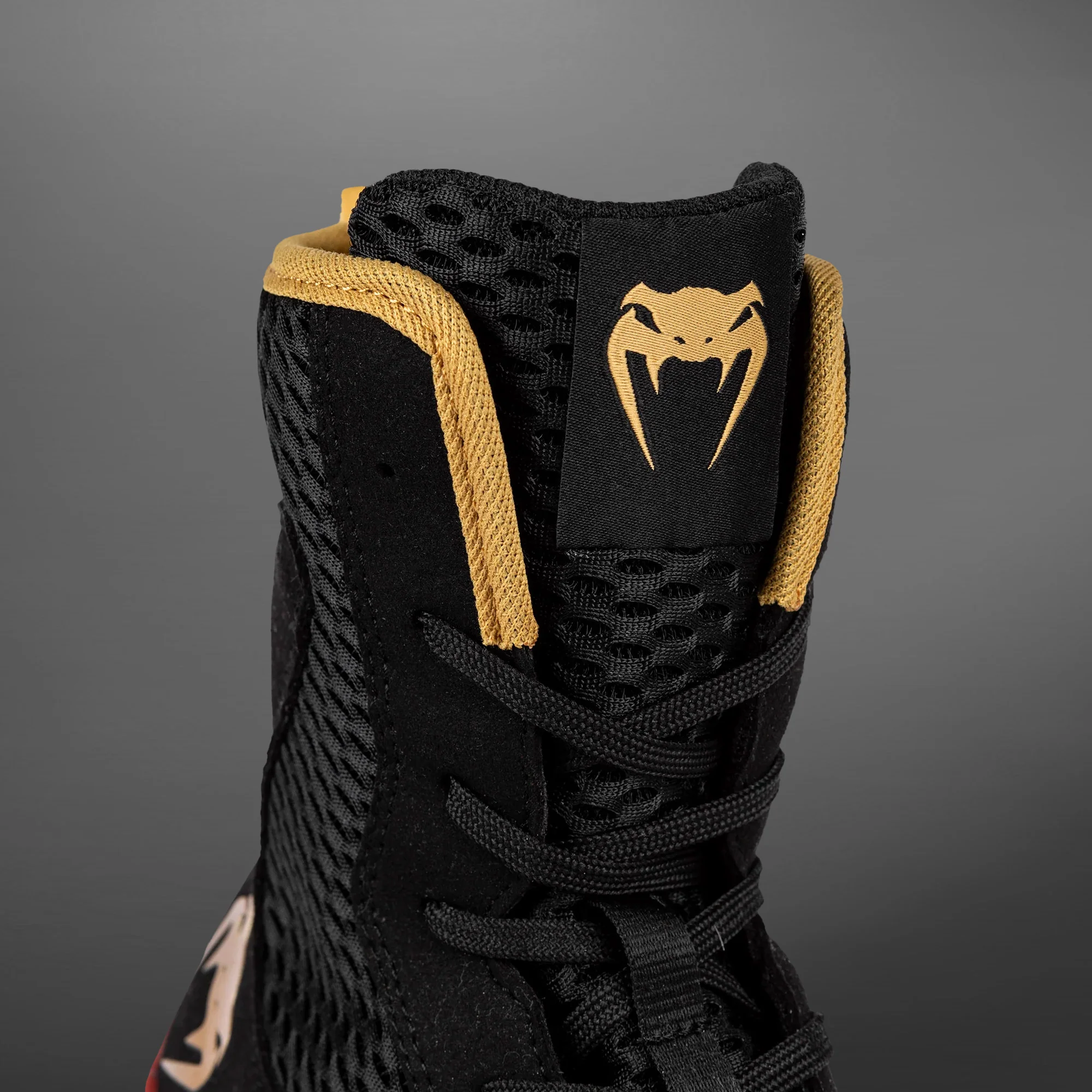 Venum Contender Boxing Shoes - Black/Gold/Red - Image 7