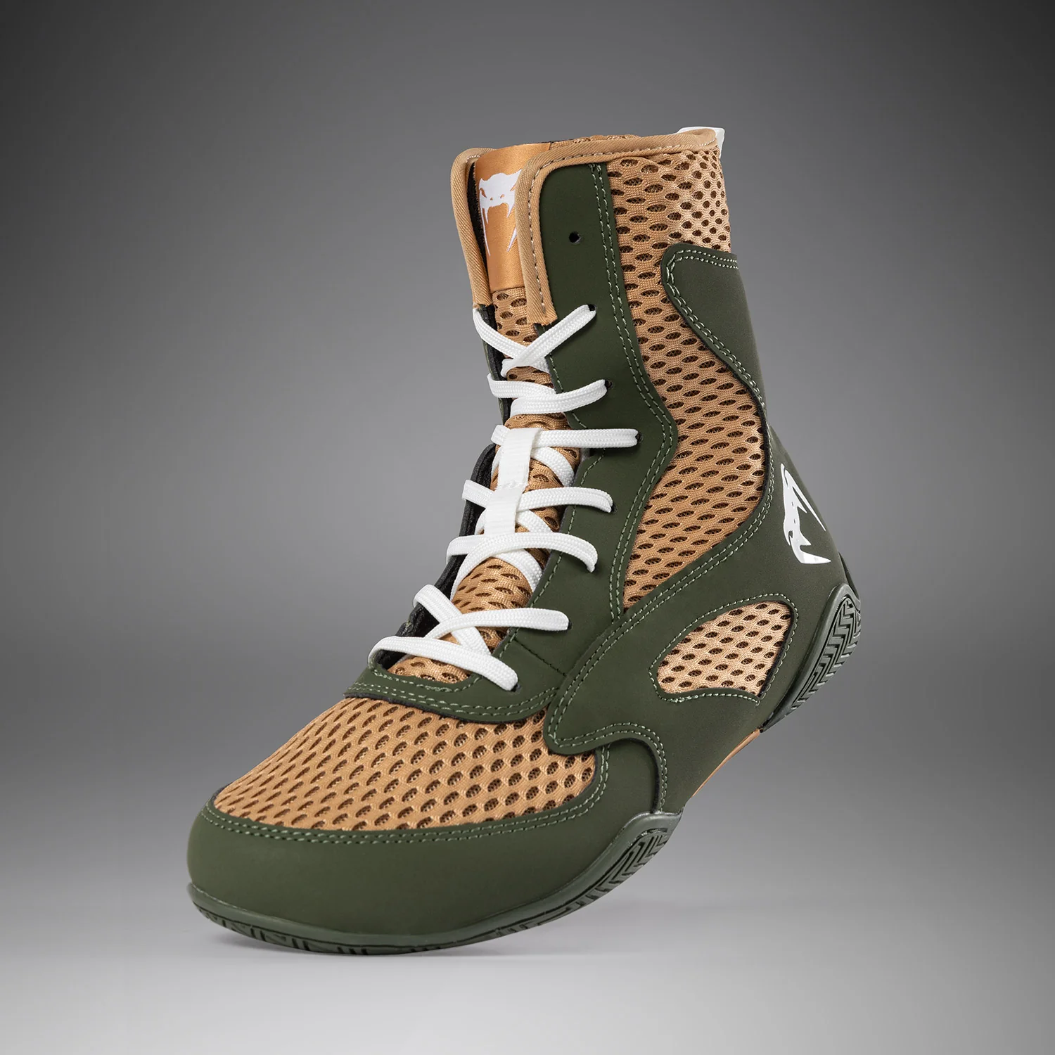 Venum Contender Boxing Shoes - Military Green/Sand - Image 7