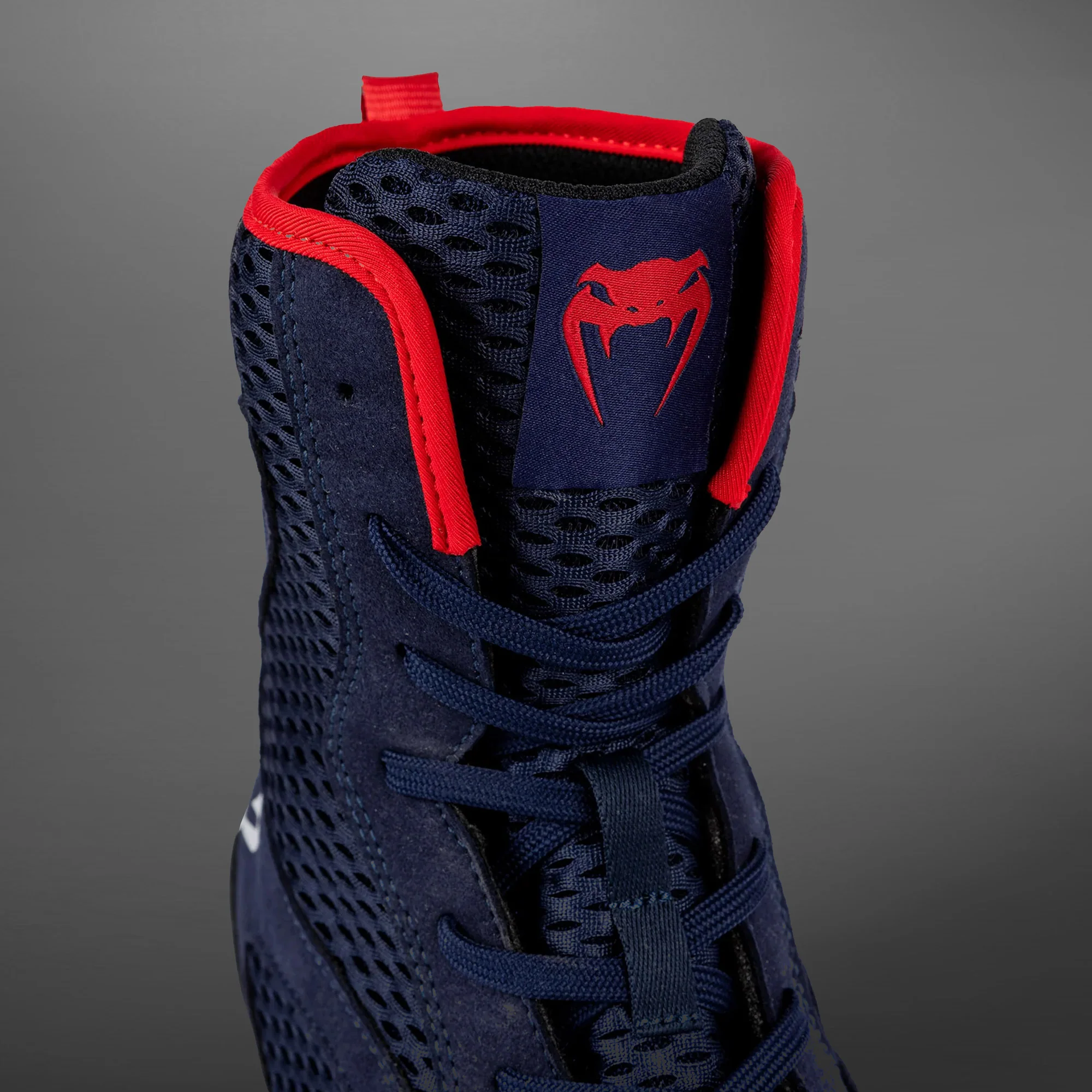 Venum Contender Boxing Shoes - Navy Blue/Red - Image 6