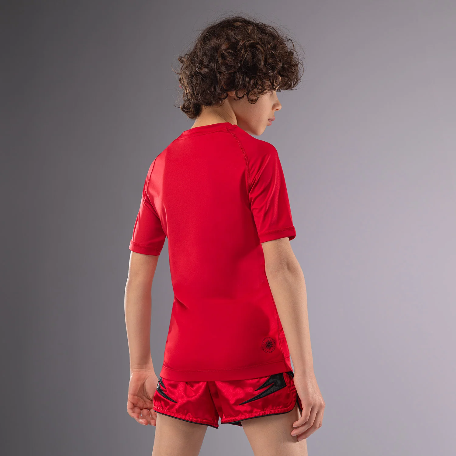 Venum Contender Kids Rashguards Short Sleeves - Cherry Red - Image 2