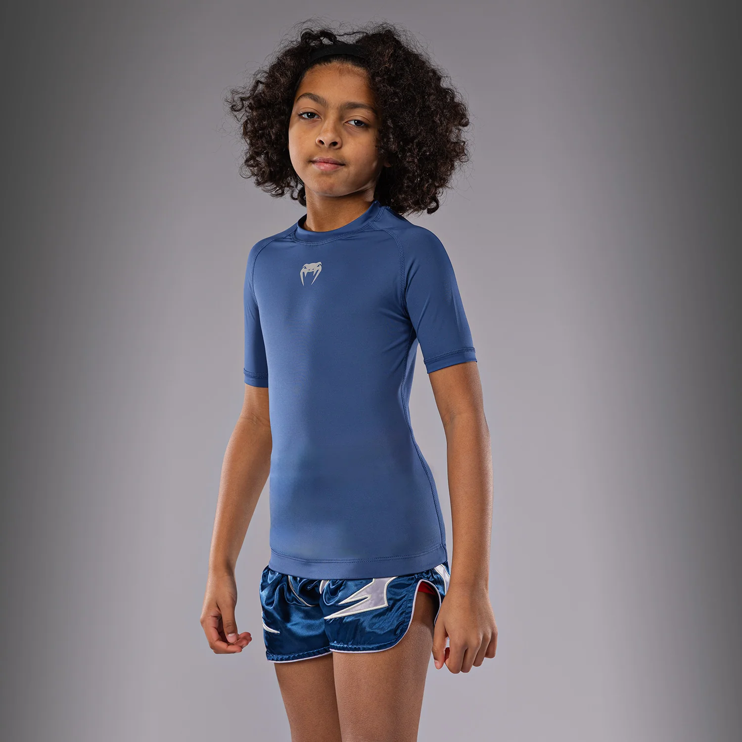 Venum Contender Kids Rashguards Short Sleeves - Royal Blue - Image 2