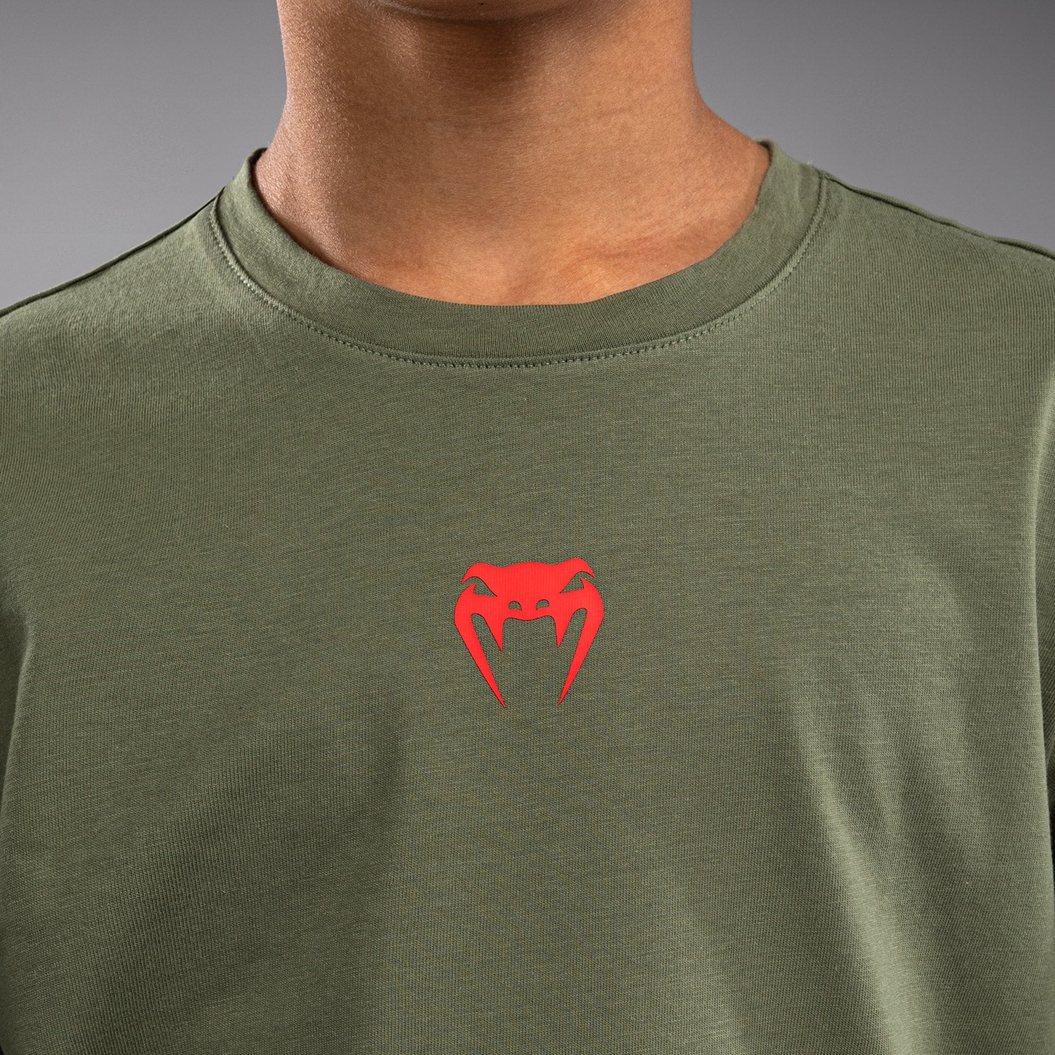 Venum Contender Kids T-shirt - Army Green/Orange - Image 5