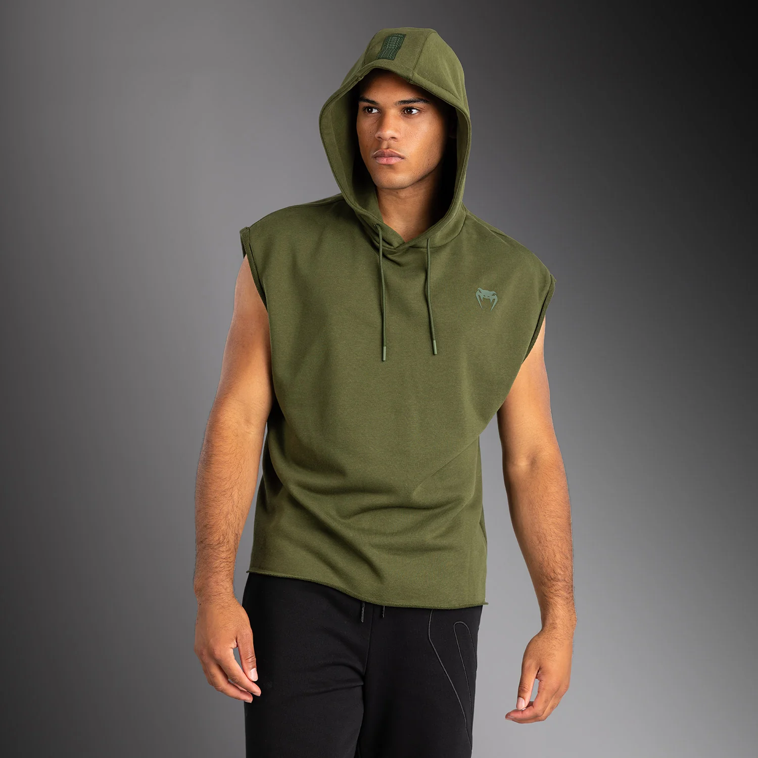 Venum Divide Sleeveless Hoodie - Military Green - Image 3