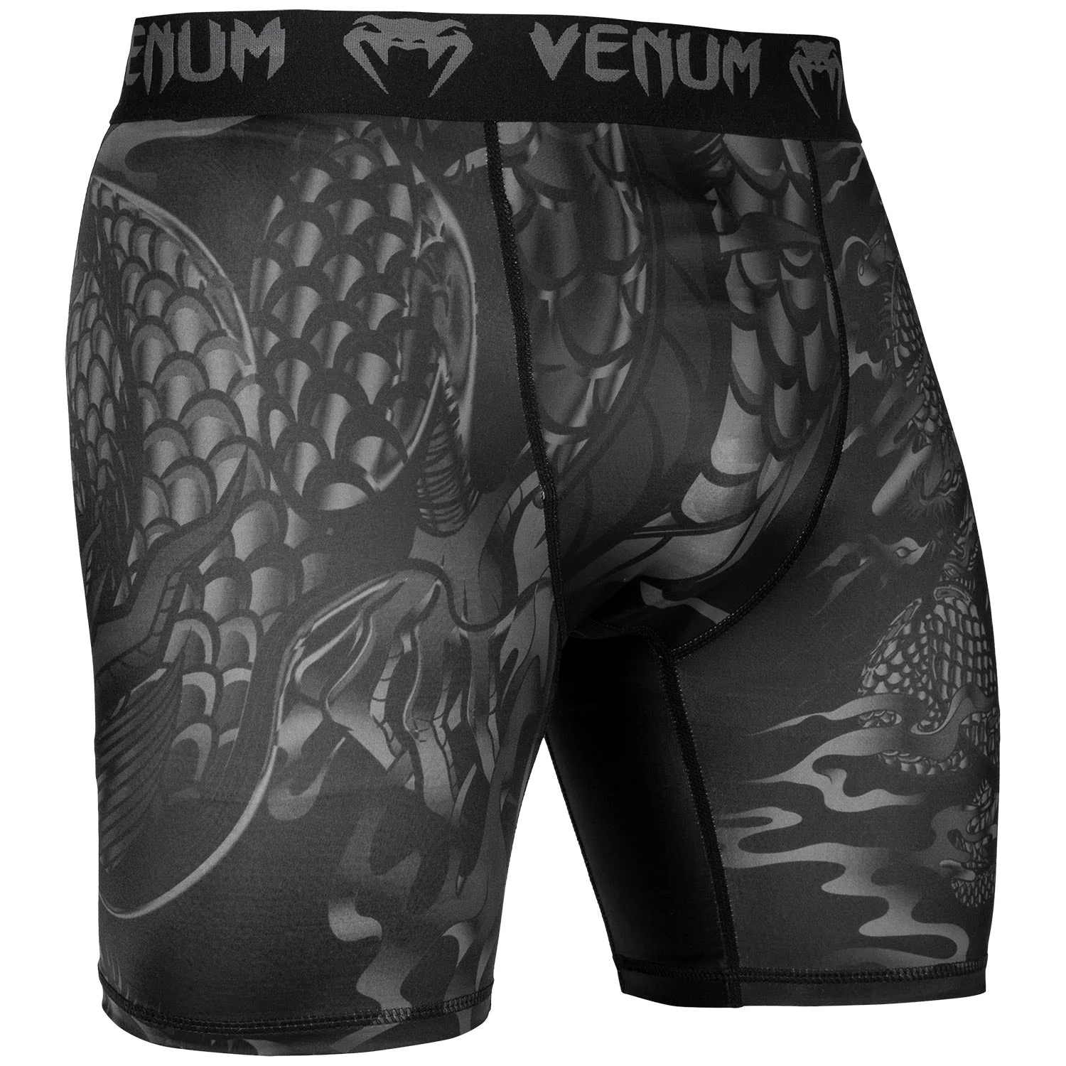 Venum Dragon's Flight Compression Shorts - Black/Black - Image 2