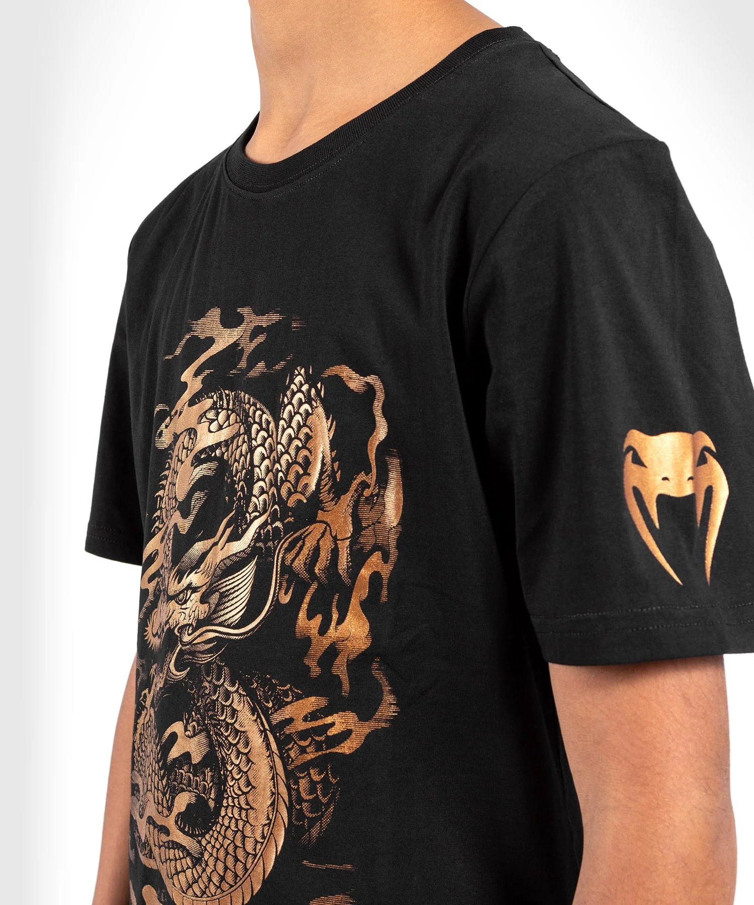 Venum Dragon's Flight Kids T-Shirt - Black/Bronze - Image 4
