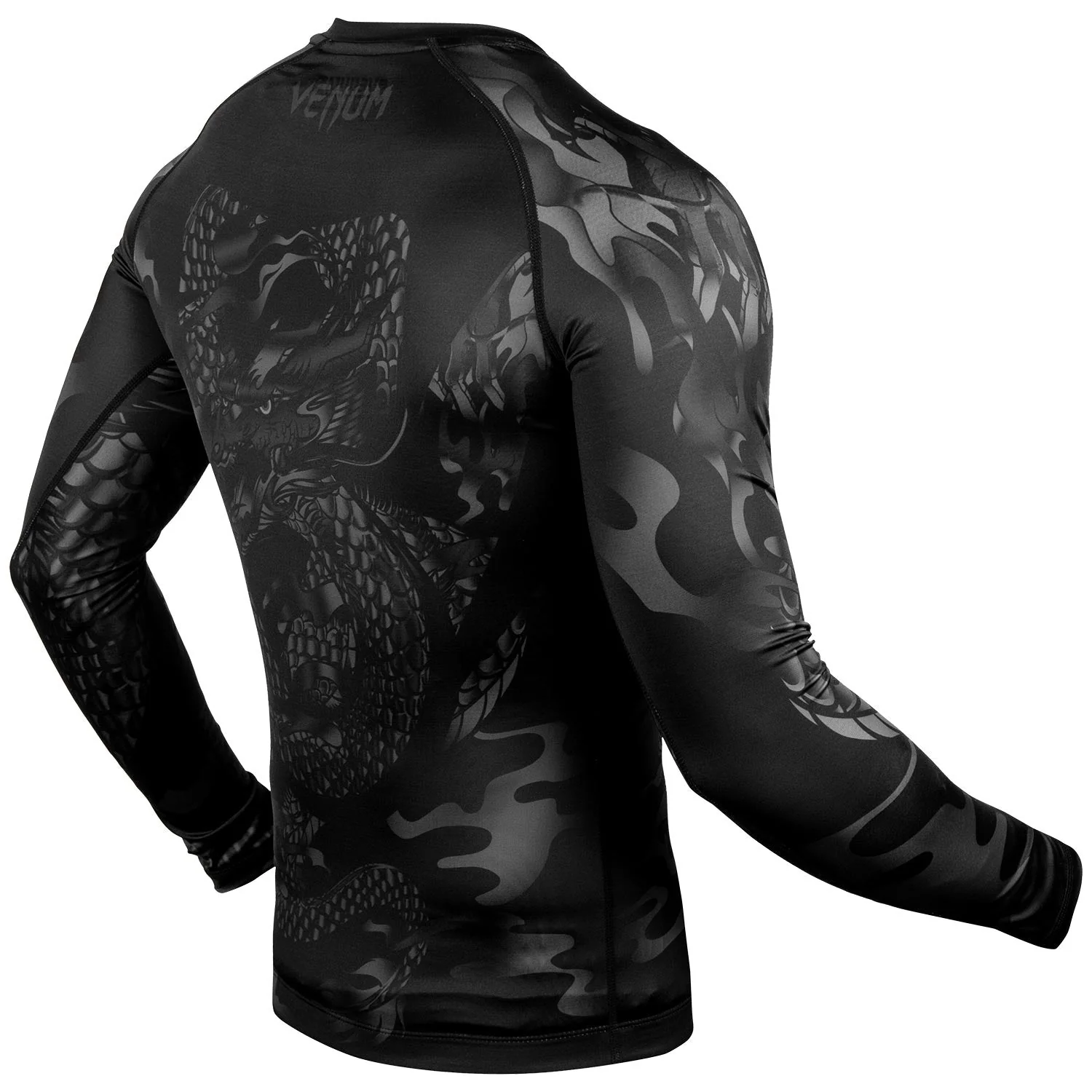 Venum Dragon's Flight Rashguard - Long Sleeves - Black/Black - Image 3