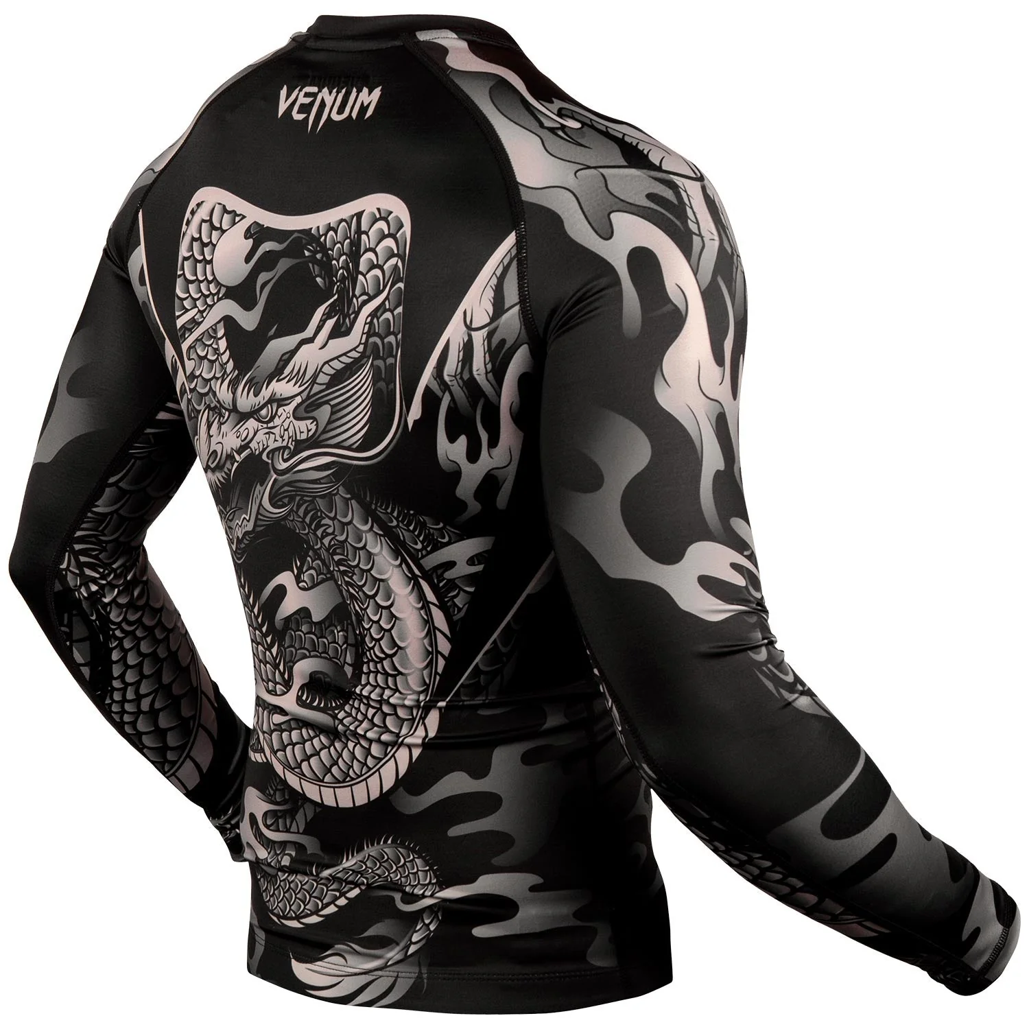 Venum Dragon's Flight Rashguard - Long Sleeves - Black/Sand - Image 3