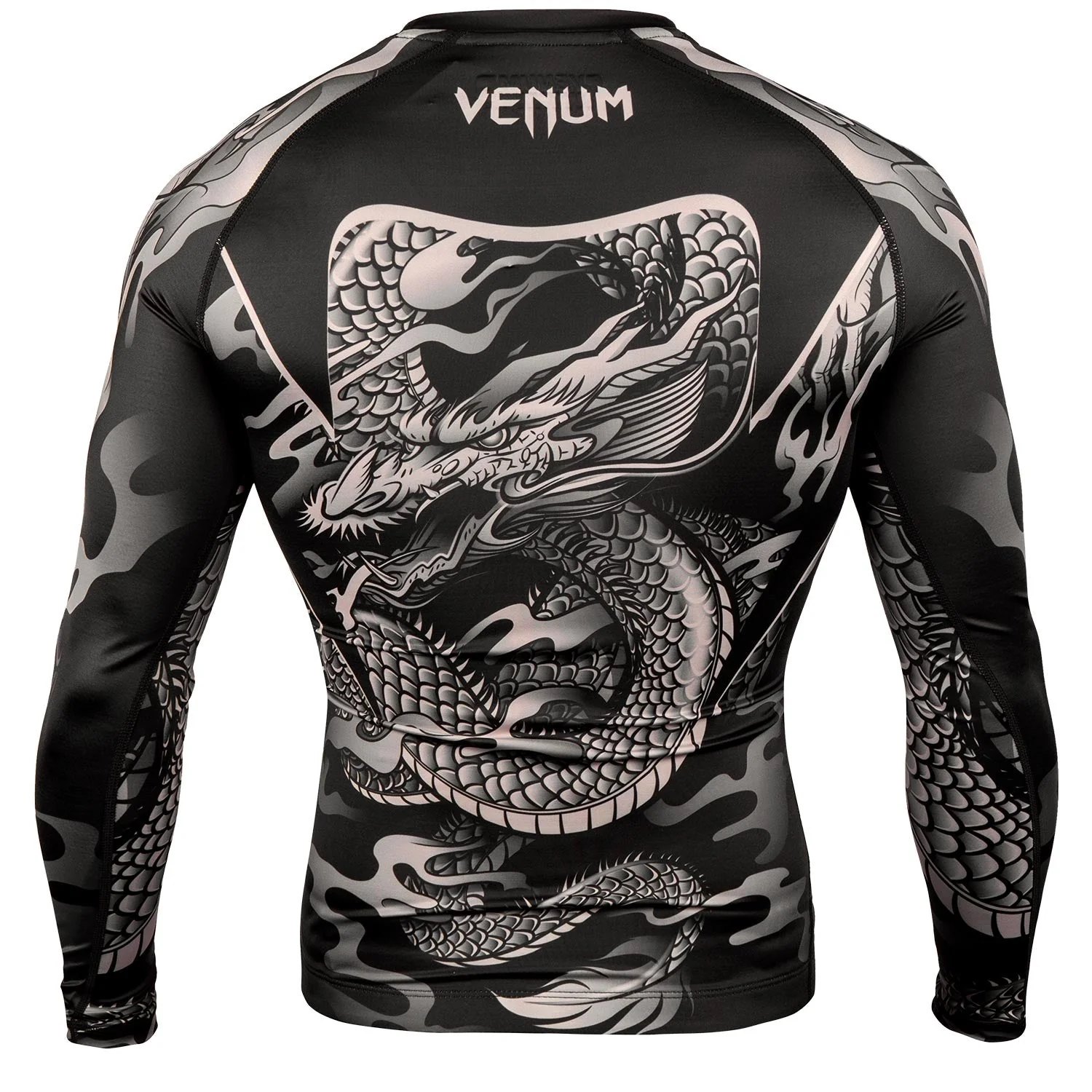 Venum Dragon's Flight Rashguard - Long Sleeves - Black/Sand - Image 4