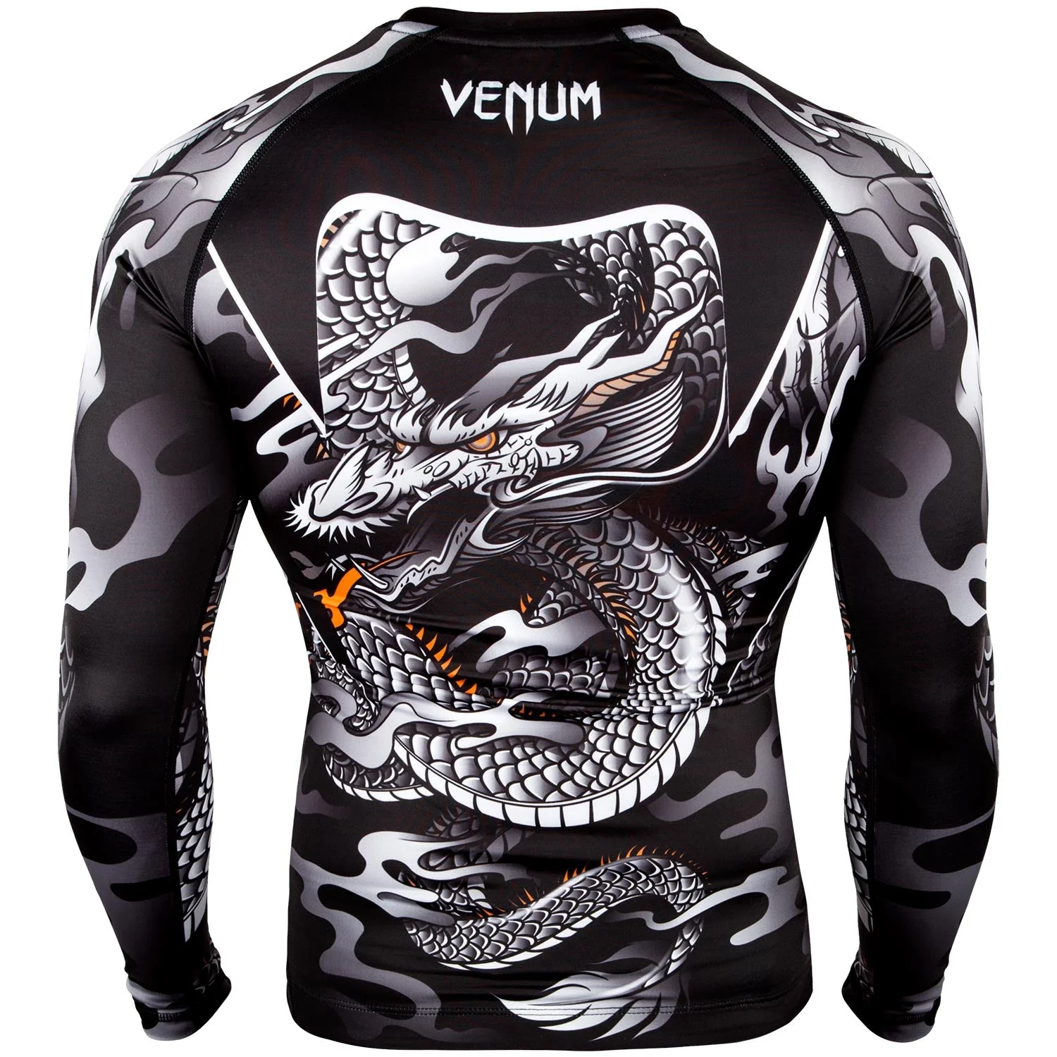 Venum Dragon's Flight Rashguard - Long Sleeves - Black/White - Image 4