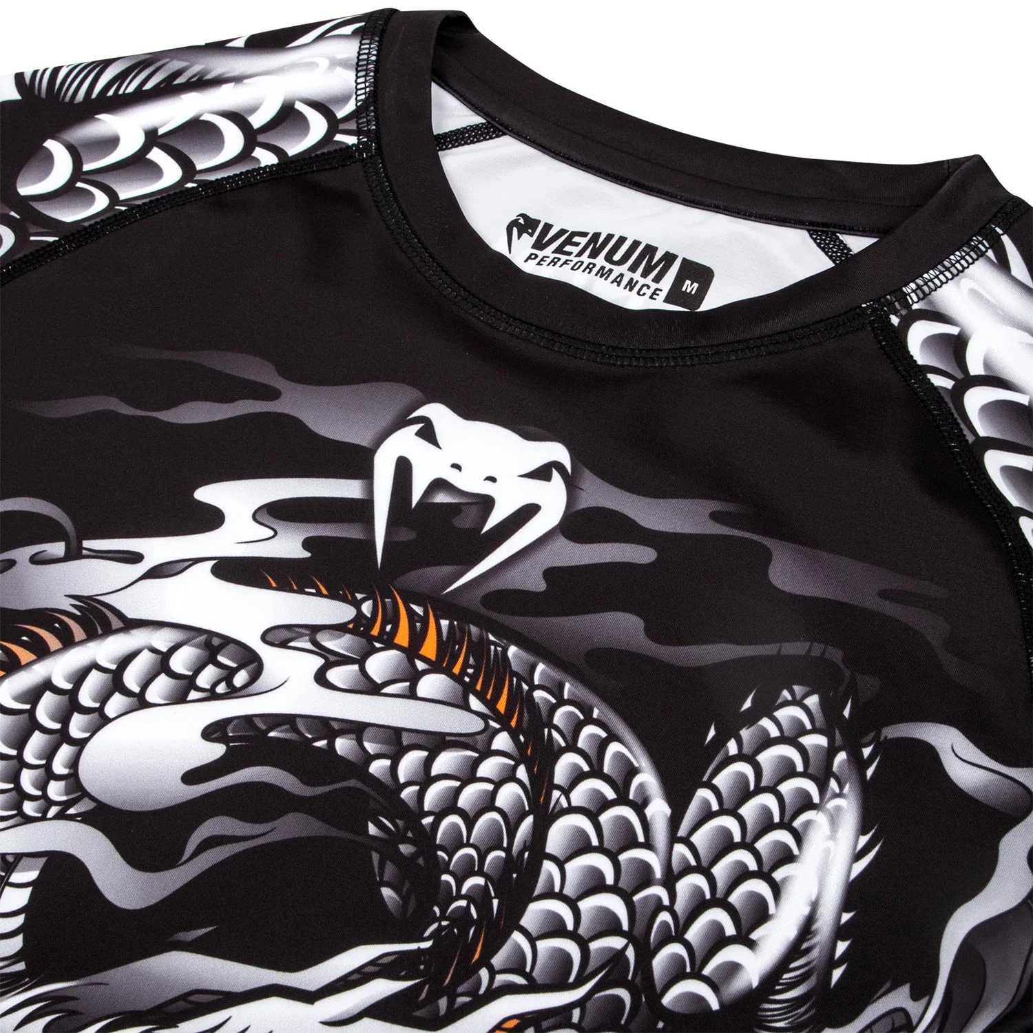 Venum Dragon's Flight Rashguard - Long Sleeves - Black/White - Image 5