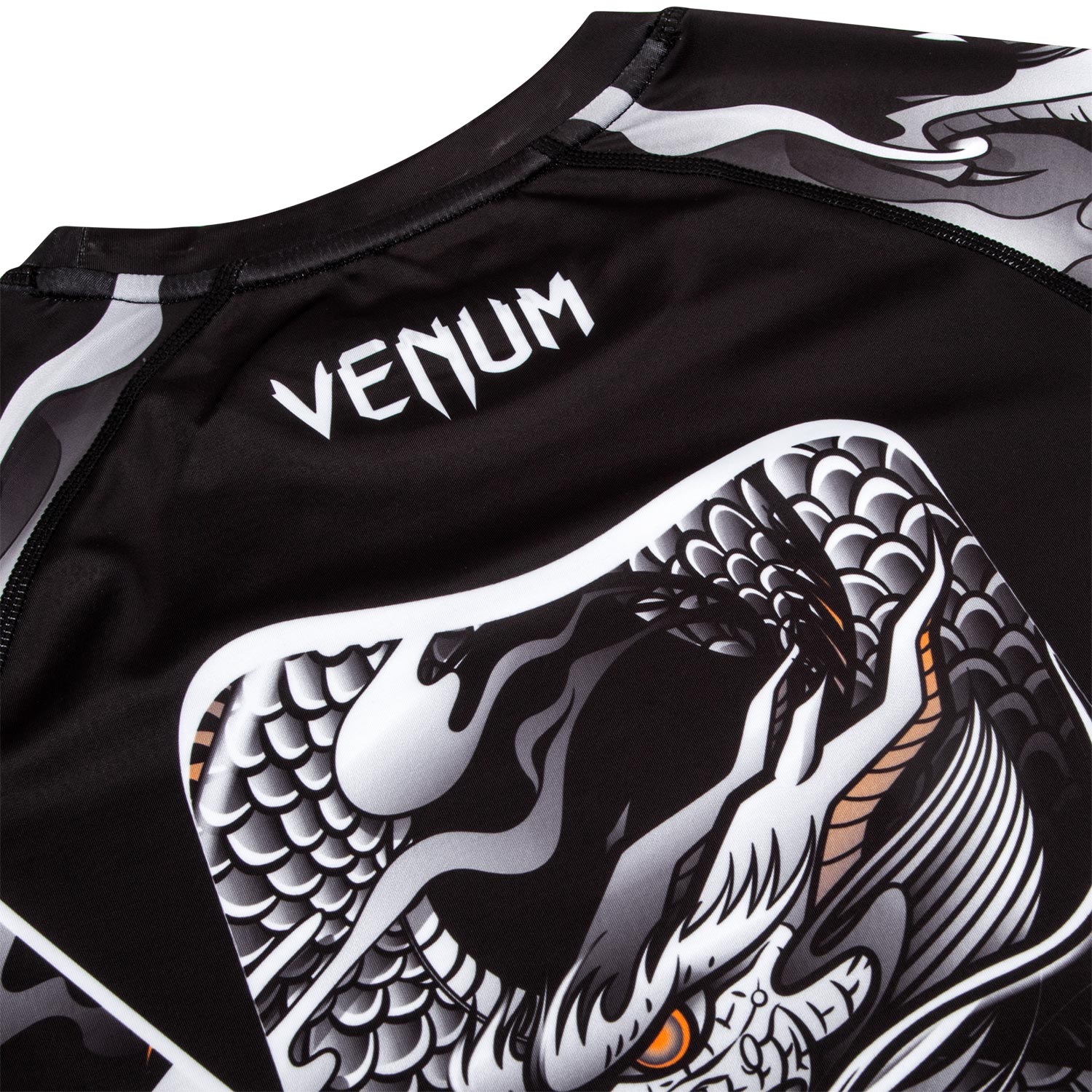 Venum Dragon's Flight Rashguard - Long Sleeves - Black/White - Image 7
