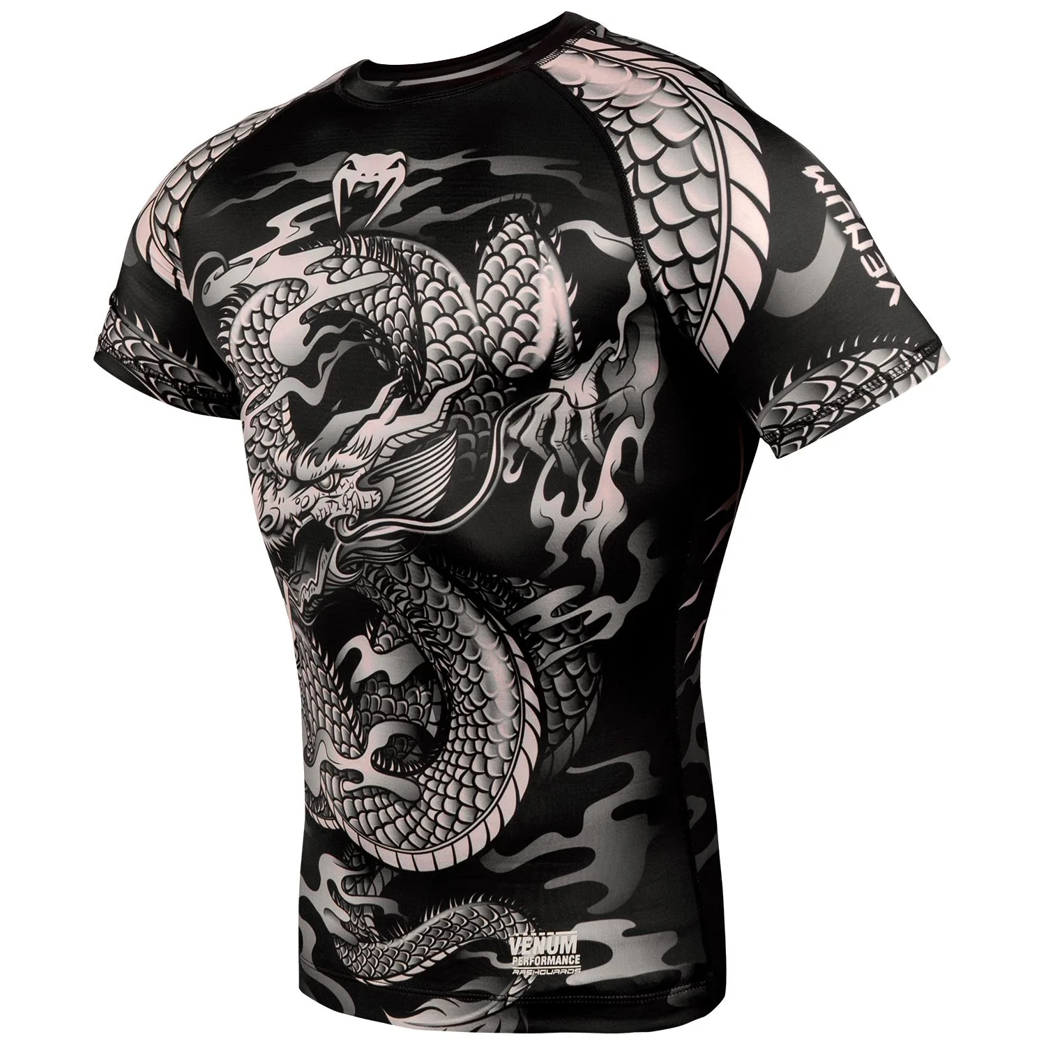 Venum Dragon's Flight Rashguard - Short Sleeves - Black/Sand - Image 2