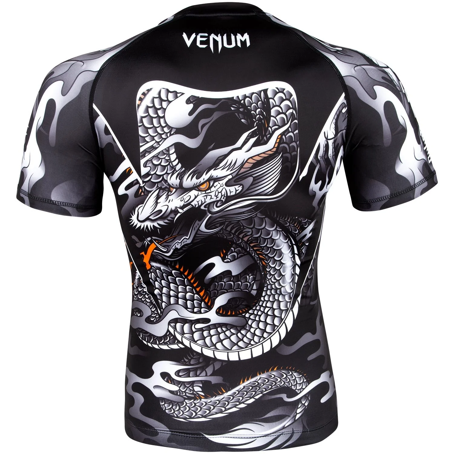 Venum Dragon's Flight Rashguard - Short Sleeves - Black/White - Image 4