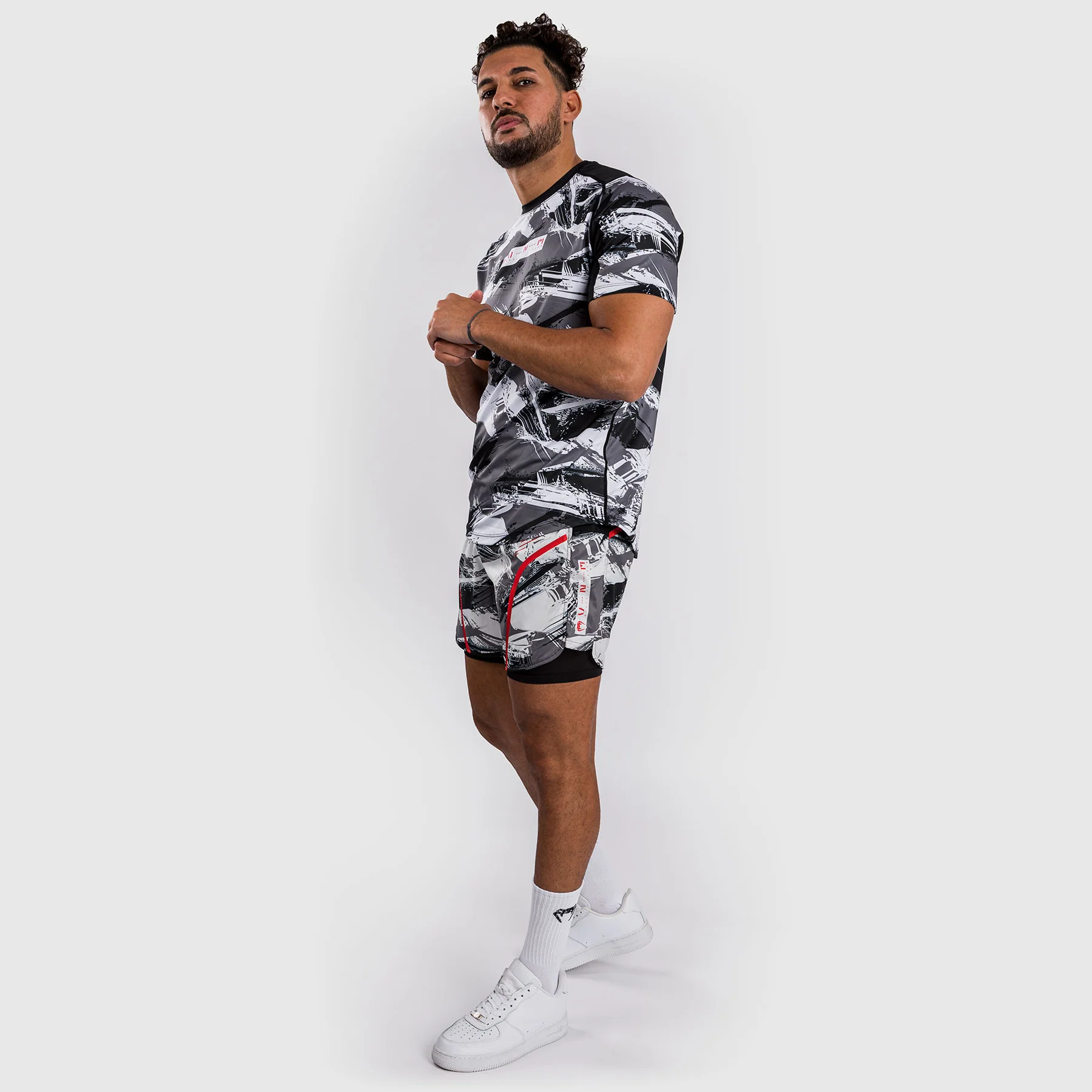 Venum Electron 3.0 Dry-Tech t-shirt - Grey/Red - Image 4