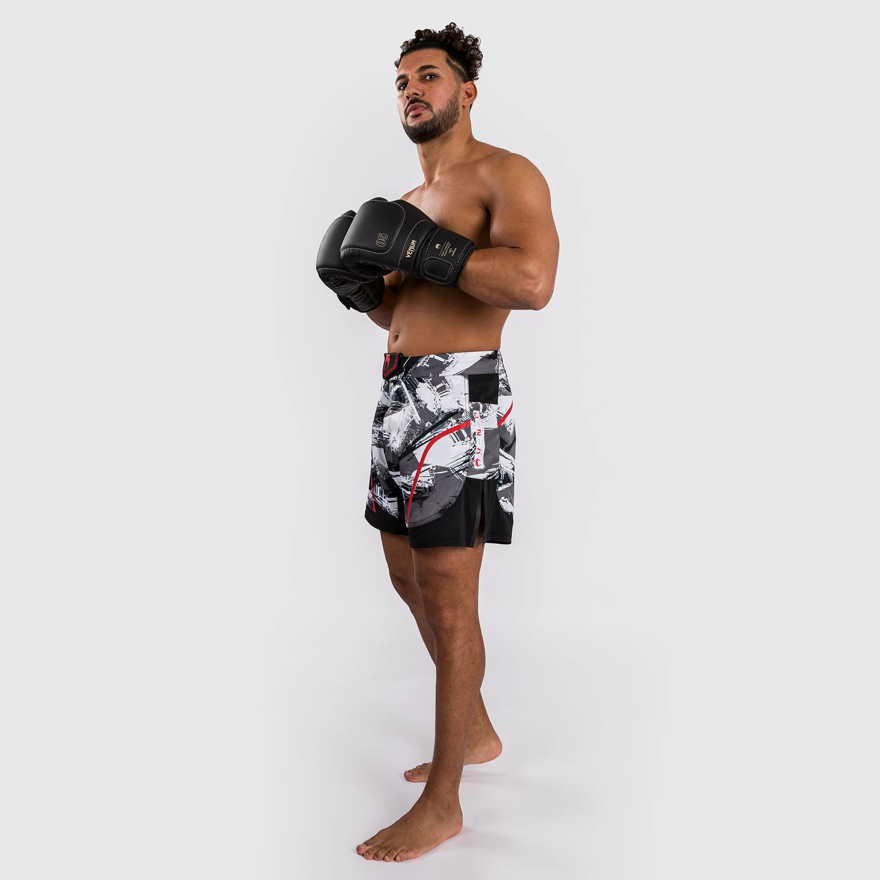 Venum Electron 3.0 Fight Shorts - Grey/Red - Image 4