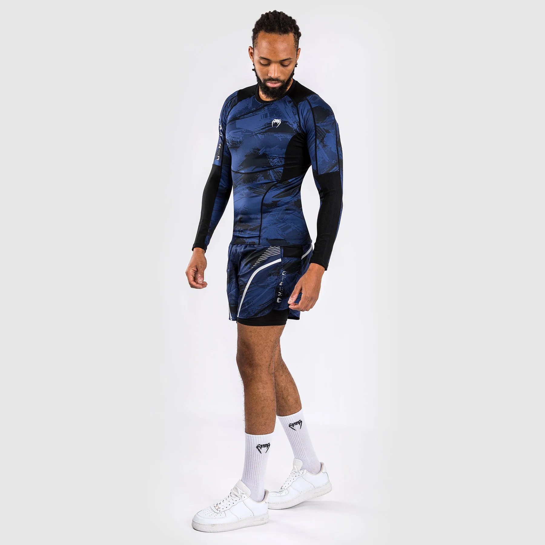 Venum Electron 3.0 Long Sleeve Rashguard - Navy