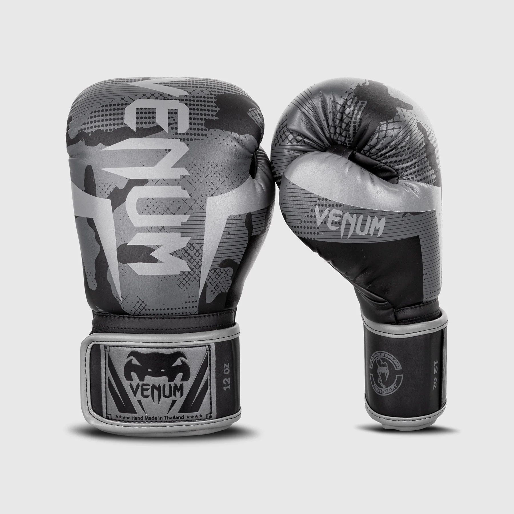 Venum Elite Boxing Gloves - Grey/Camo - Image 2