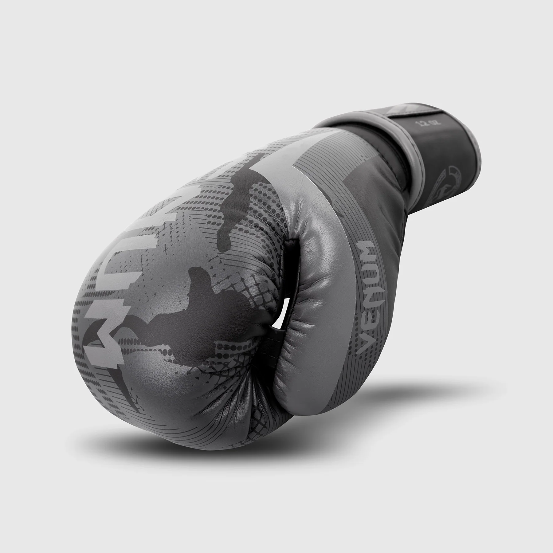 Venum Elite Boxing Gloves - Grey/Camo - Image 4