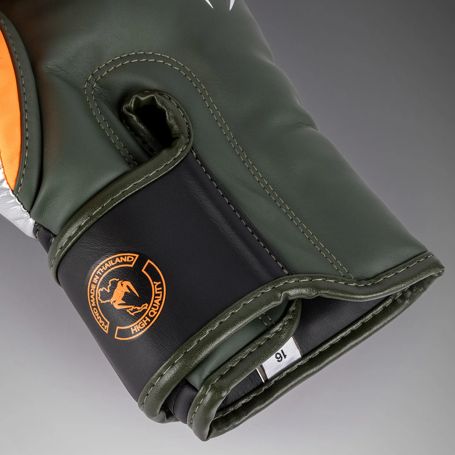 Venum Elite Boxing Gloves - Black/Silver/Kaki - Image 7