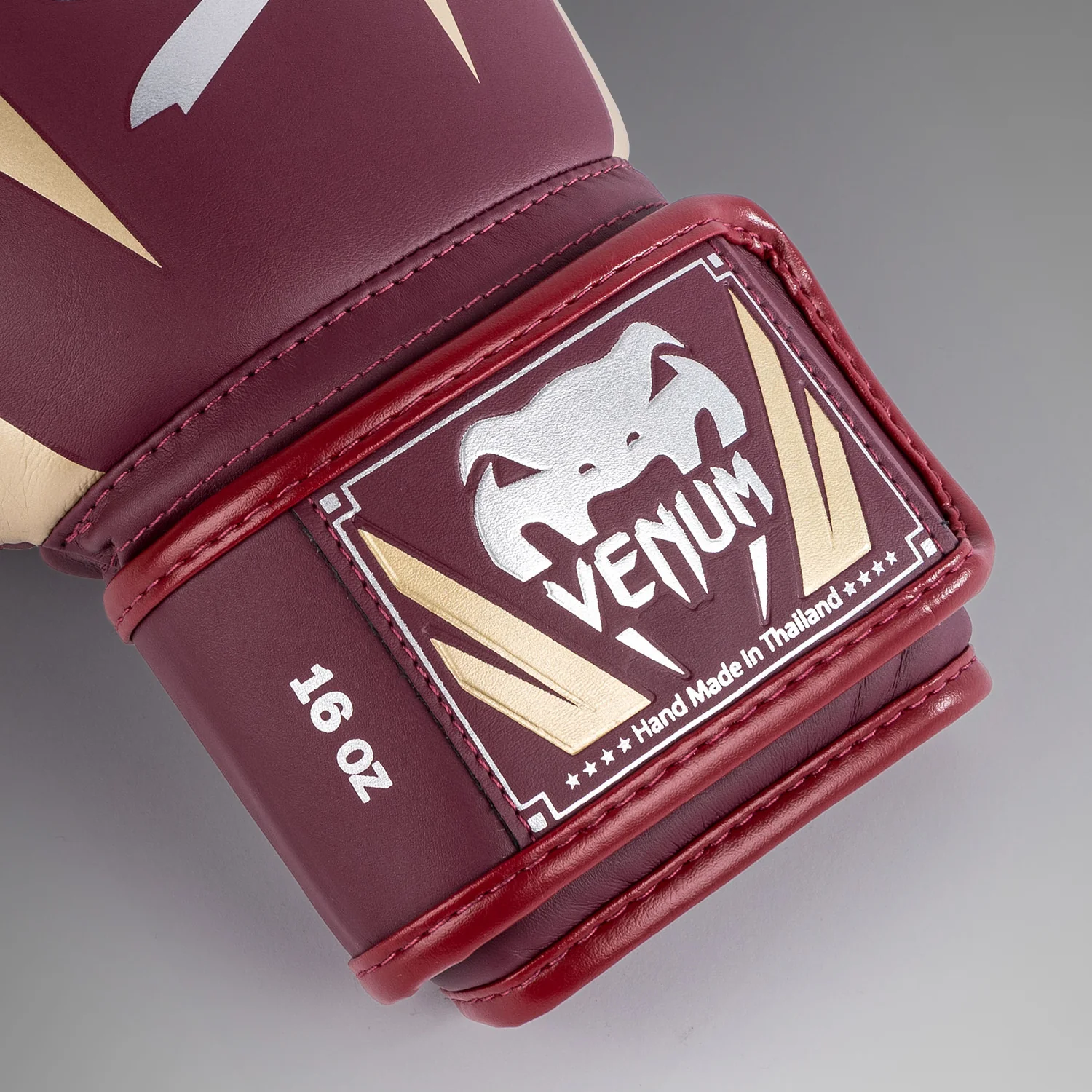 Venum Elite Boxing Gloves - Burgundy/Gold - Image 6