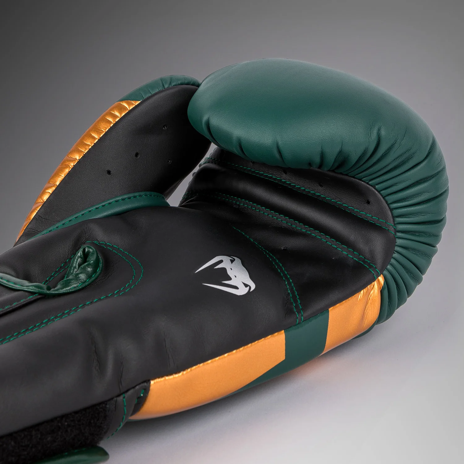 Venum Elite Boxing Gloves - Green/Bronze/Silver - Image 5