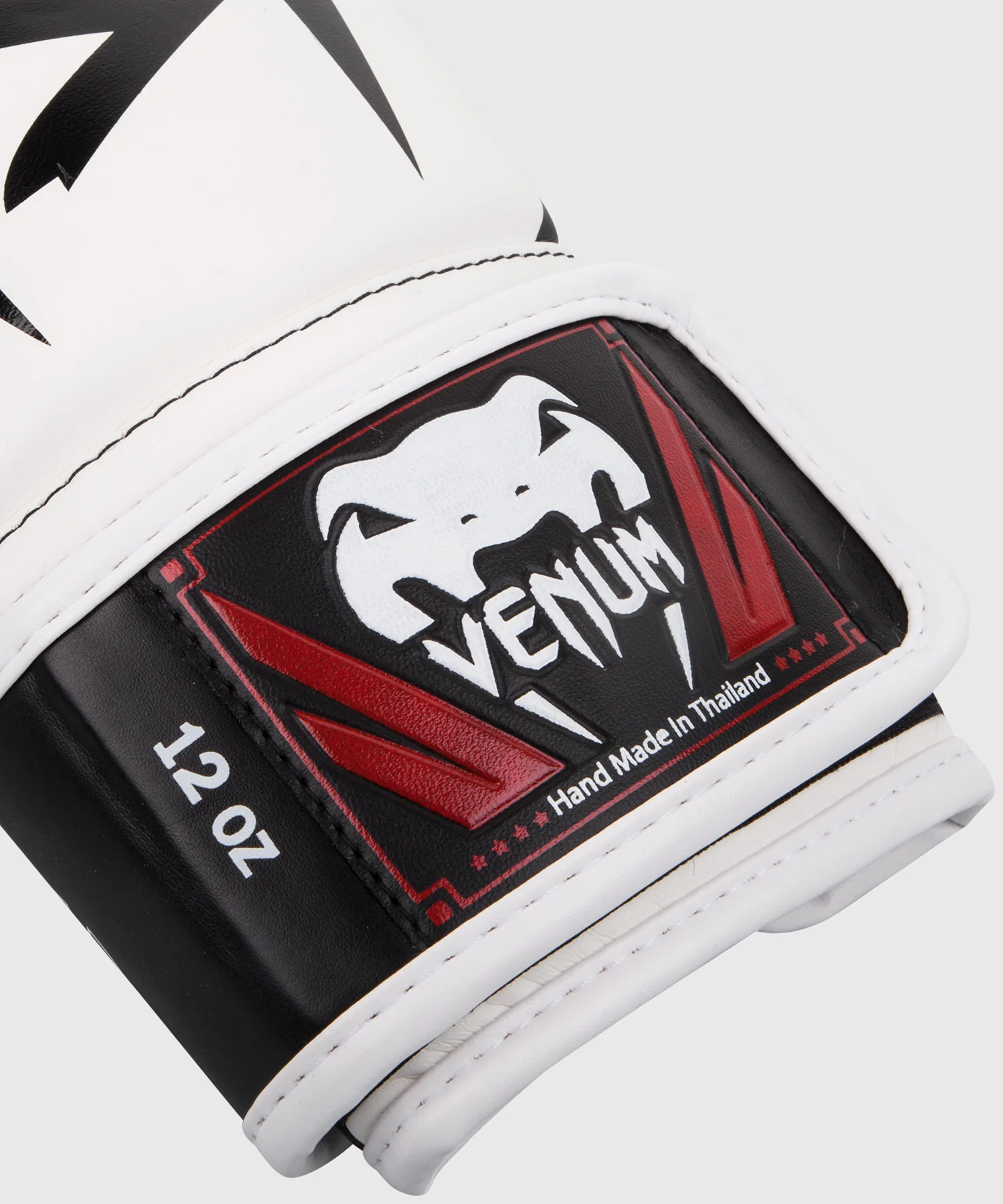 Venum Elite Boxing Gloves - White/Black/Red - Image 3