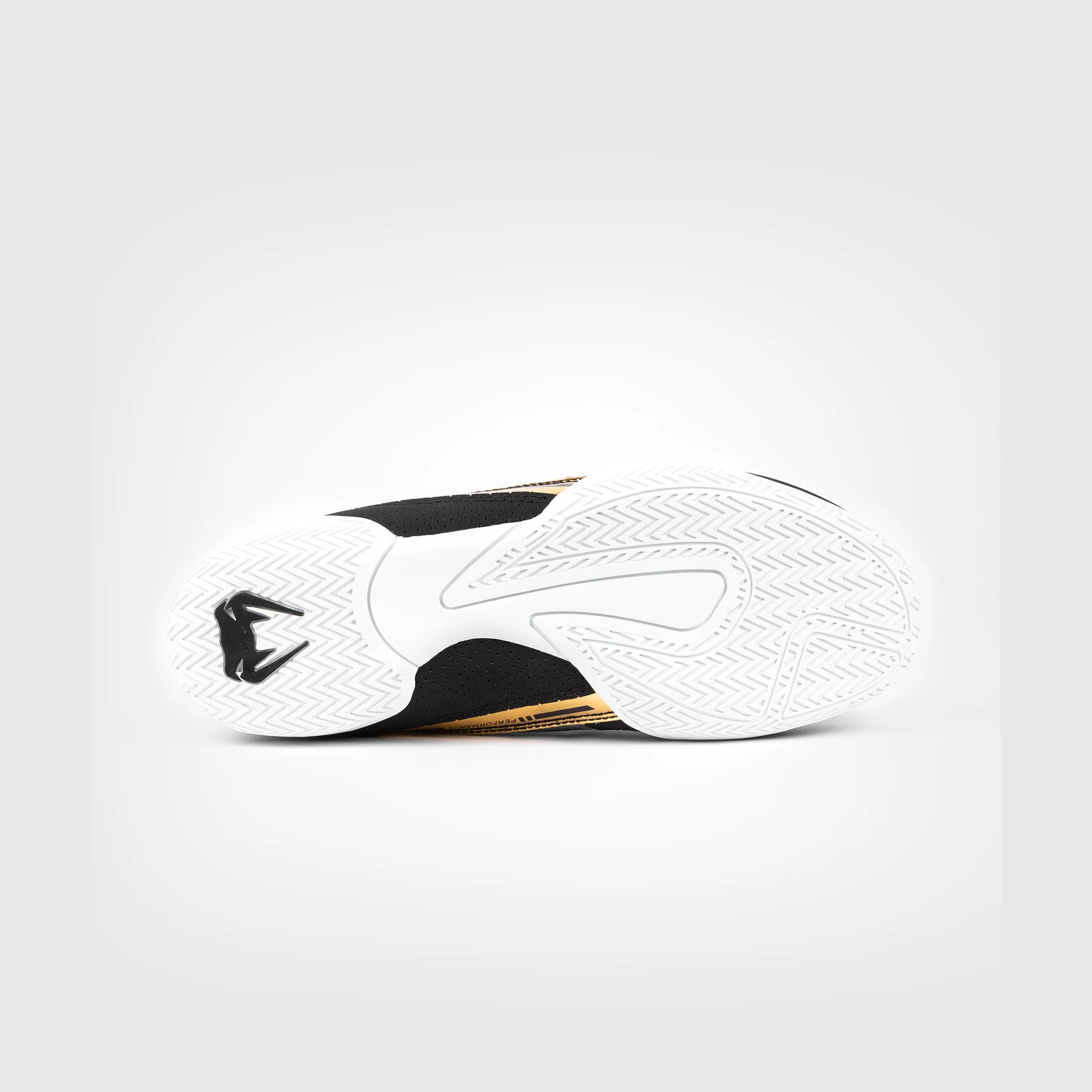 Venum Elite Boxing Shoes - Black/White/Gold - Image 6