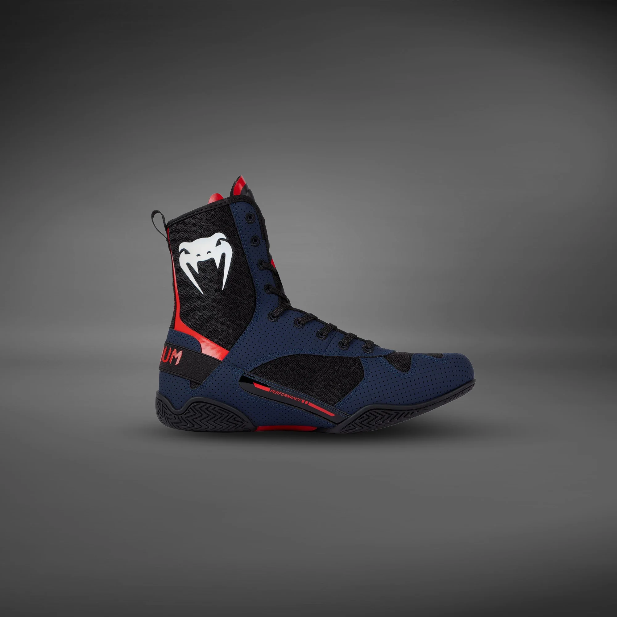 Venum Elite Boxing Shoes - Navy/Black/Red - Image 3