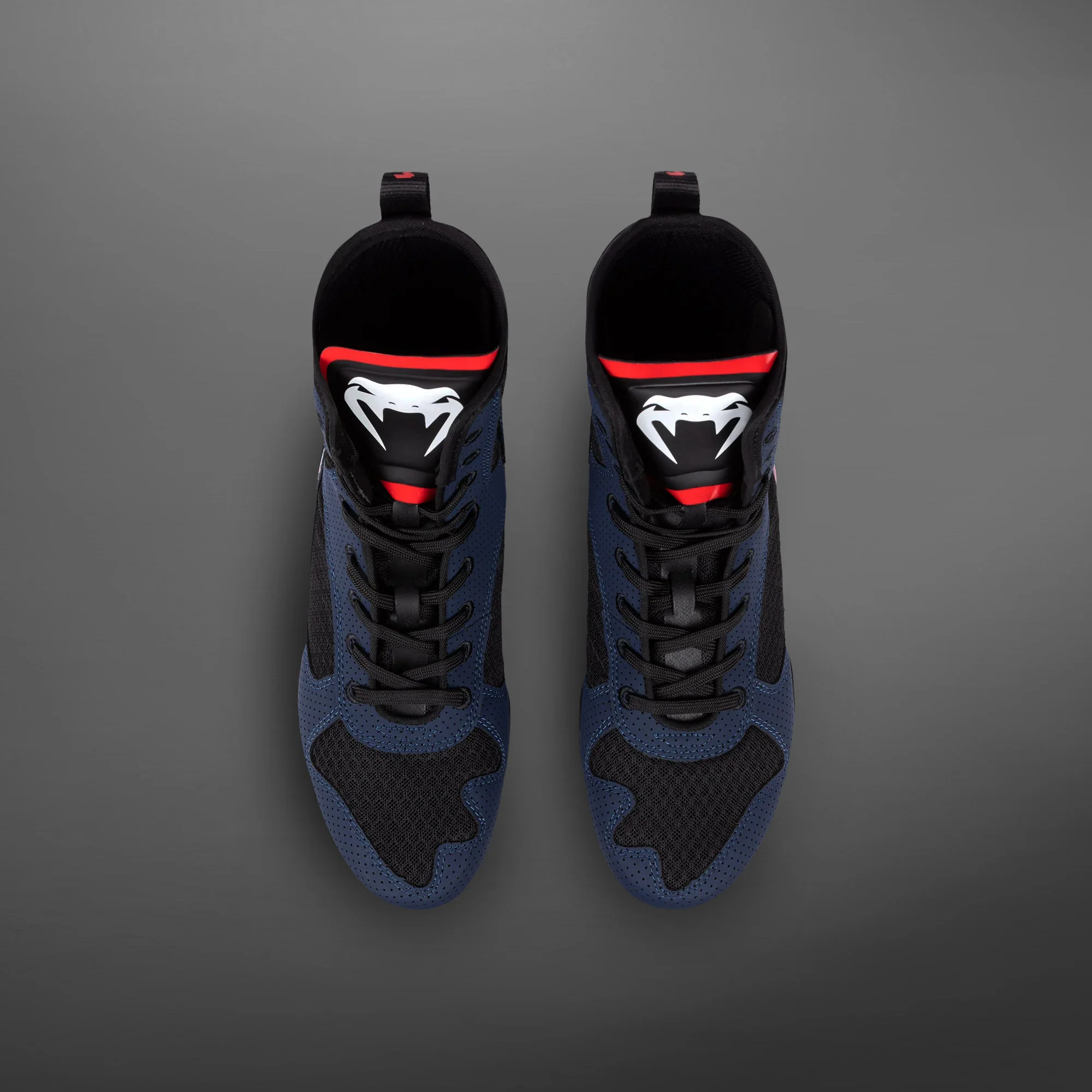 Venum Elite Boxing Shoes - Navy/Black/Red - Image 4