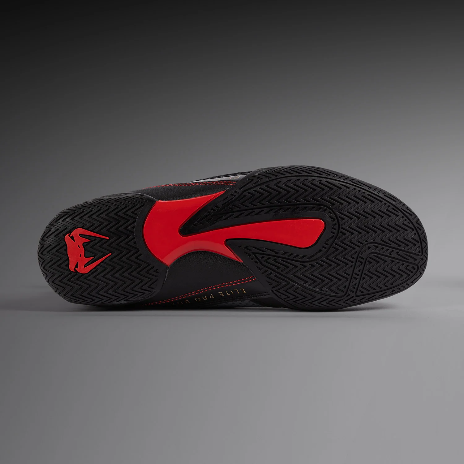 Venum Elite Boxing Shoes - Storm Grey / Gold - Image 4