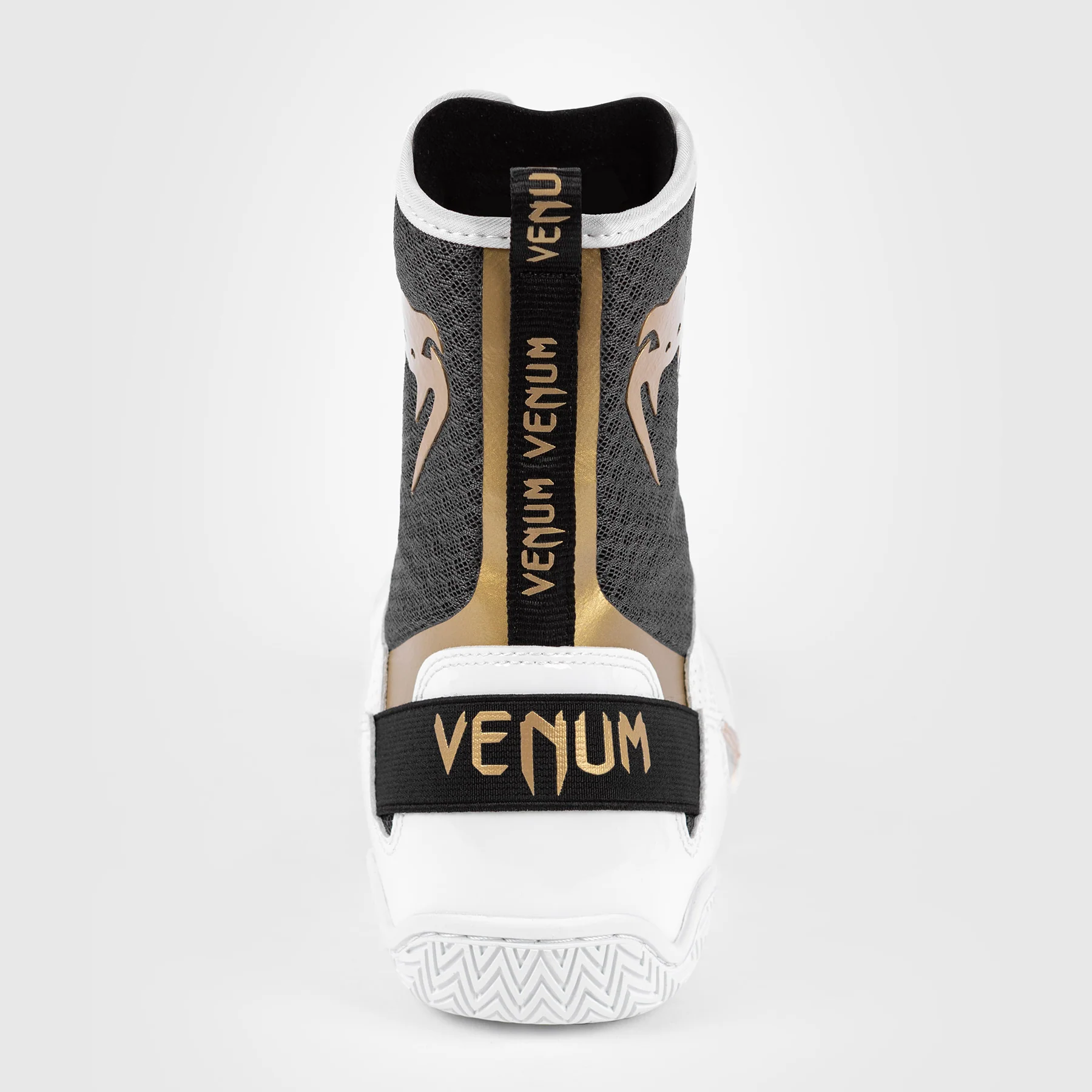 Venum Elite Boxing Shoes - White/Black/Gold - Image 8