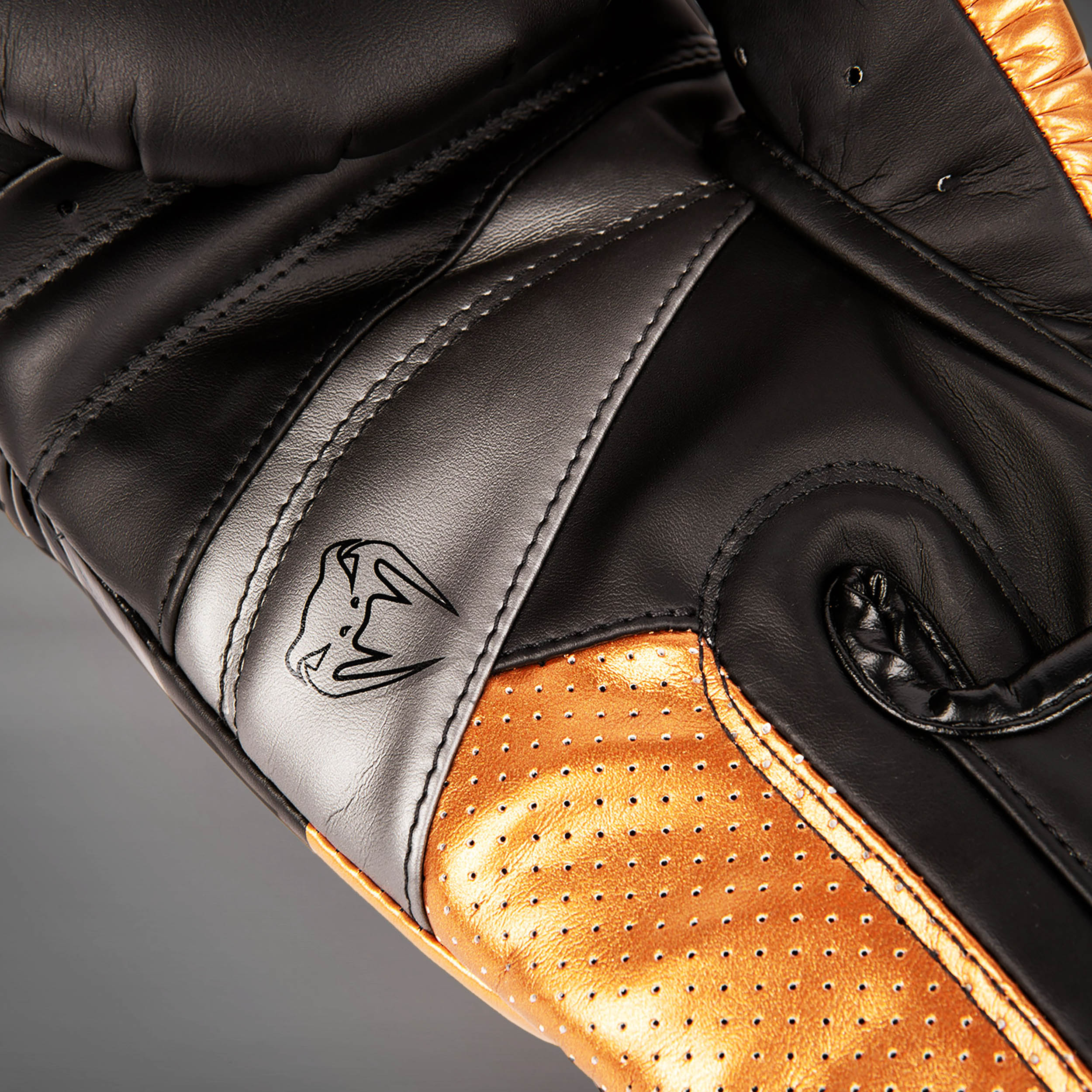 Venum Elite Evo Boxing Gloves - Black/Bronze - Image 6