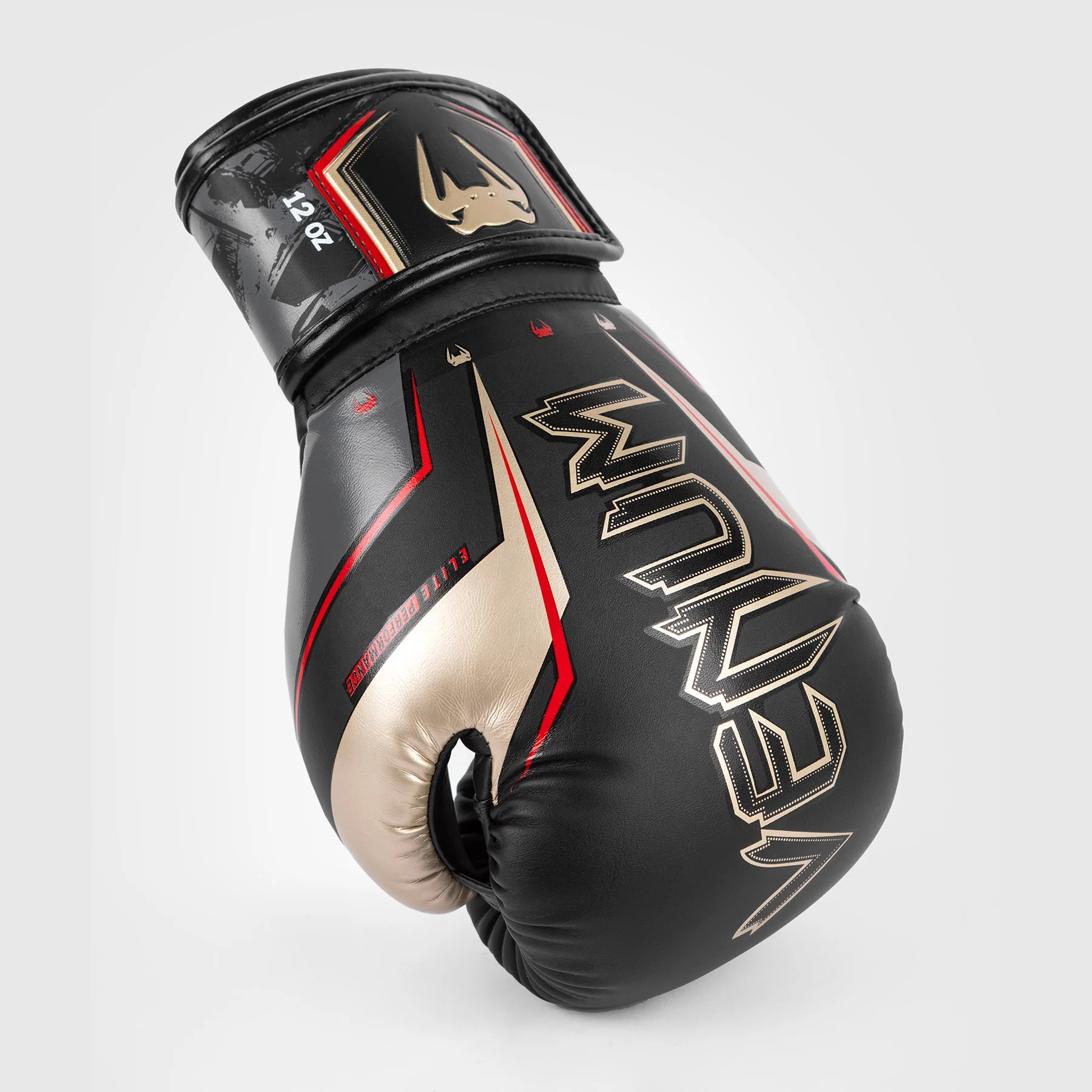 Venum Elite Evo Boxing Gloves - Black/Gold/Red - Image 6