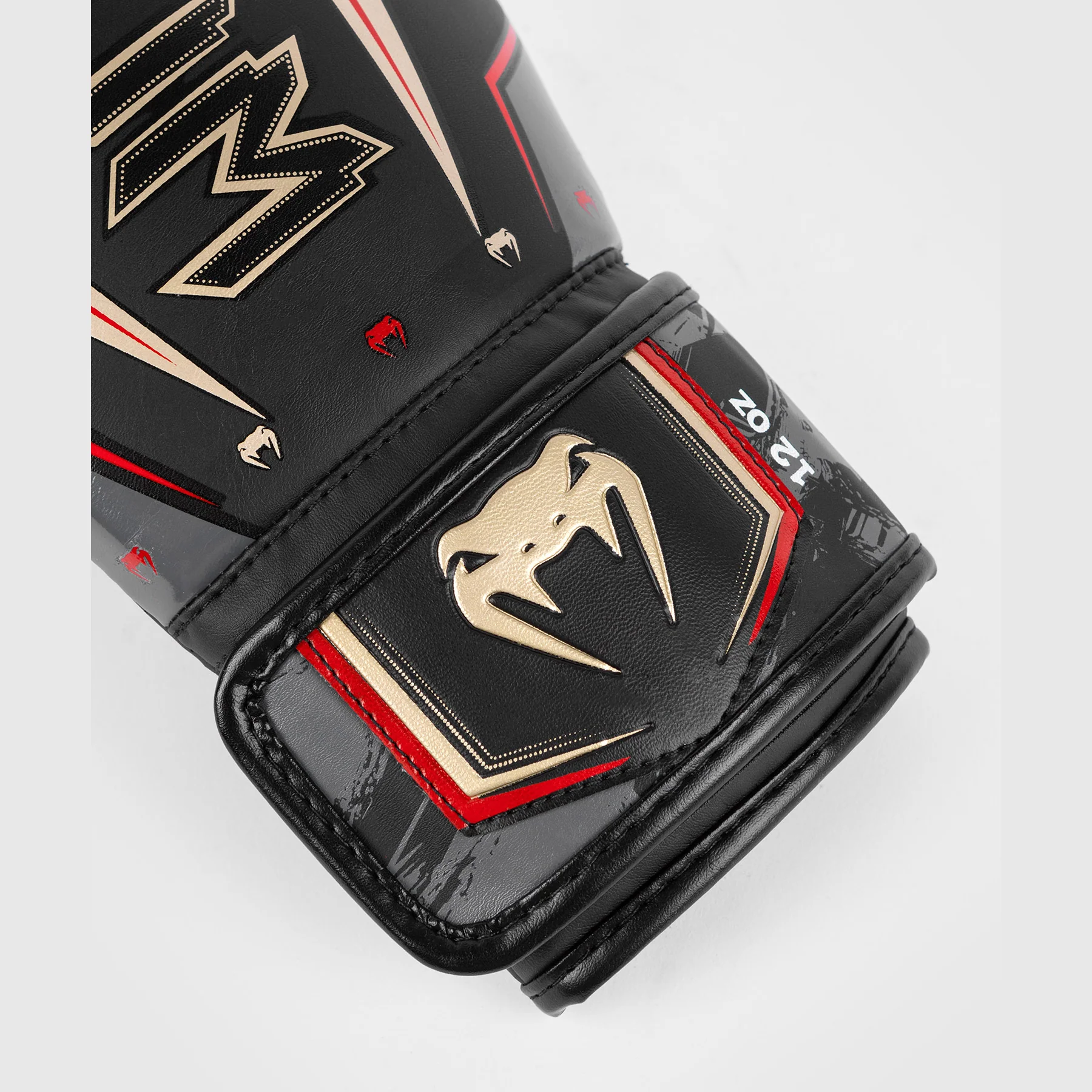 Venum Elite Evo Boxing Gloves - Black/Gold/Red - Image 7