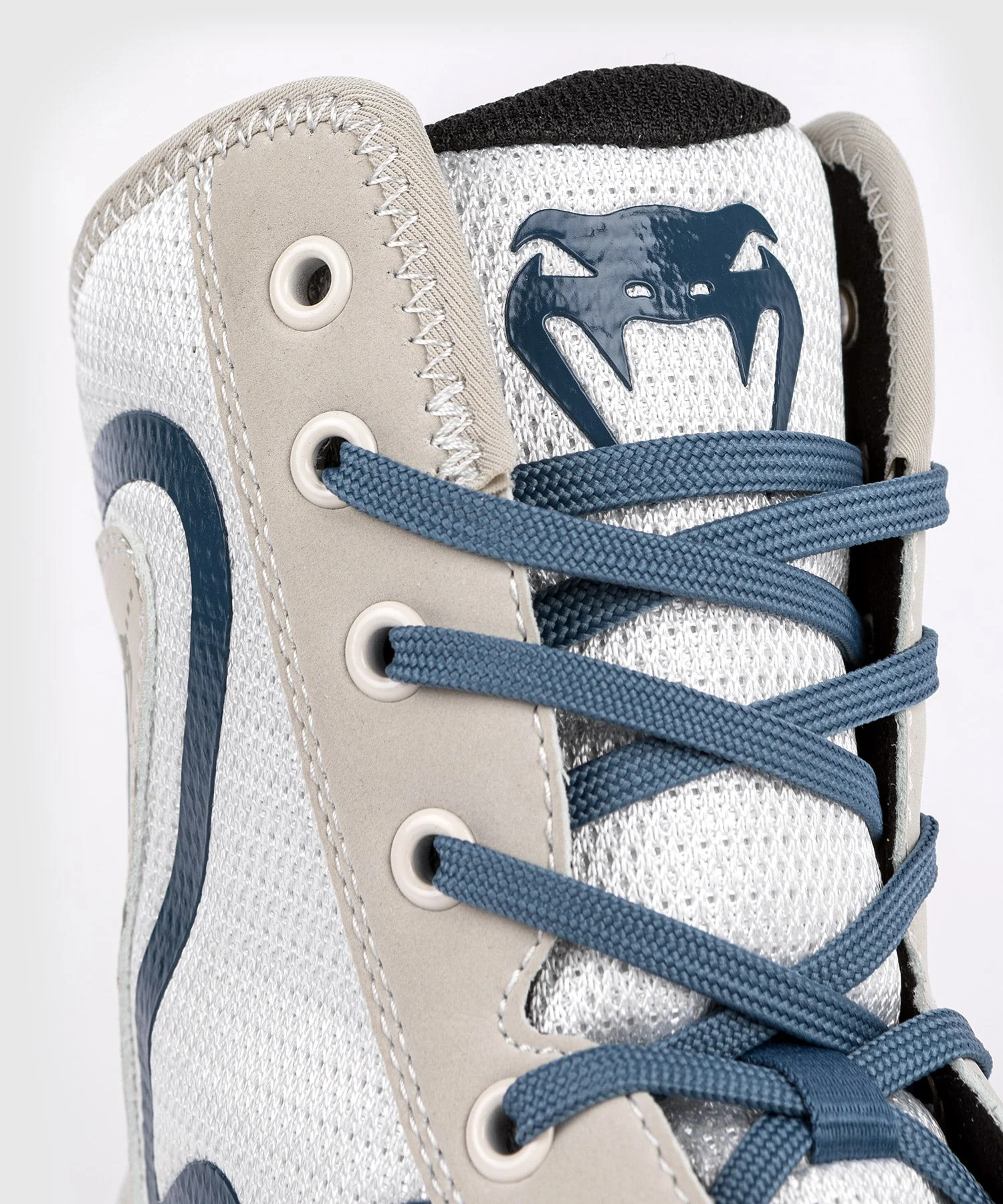 Venum Elite Evo Monogram Boxing Shoes - White/Blue - Image 6