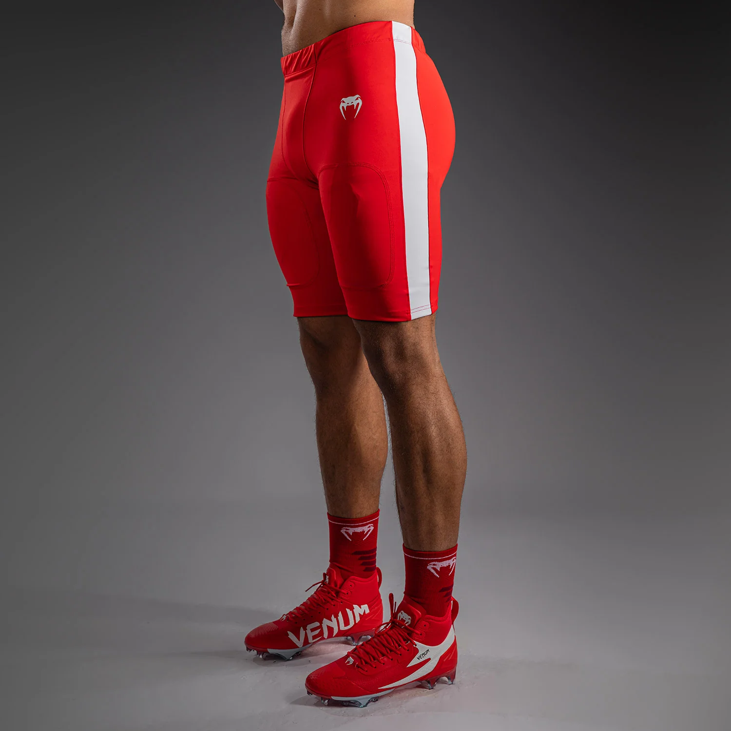 Venum Elite Football Compression Shorts - Red - Image 3