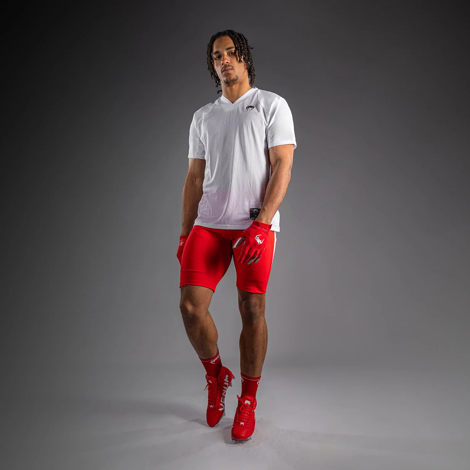 Venum Elite Football Compression Shorts - Red - Image 5