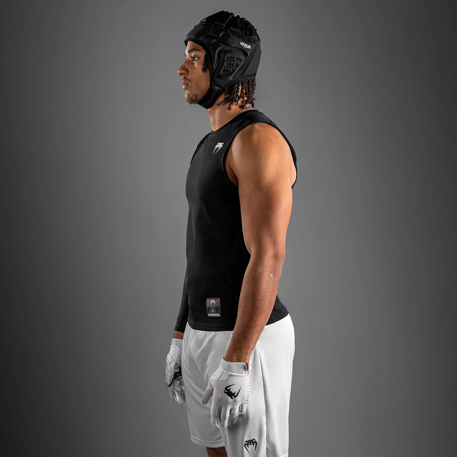 Venum Elite Football Sleeveless Compression Jersey - Black - Image 3