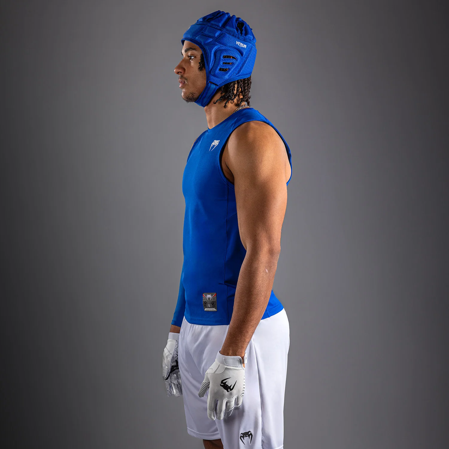 Venum Elite Football Sleeveless Compression Jersey - Royal Blue - Image 2