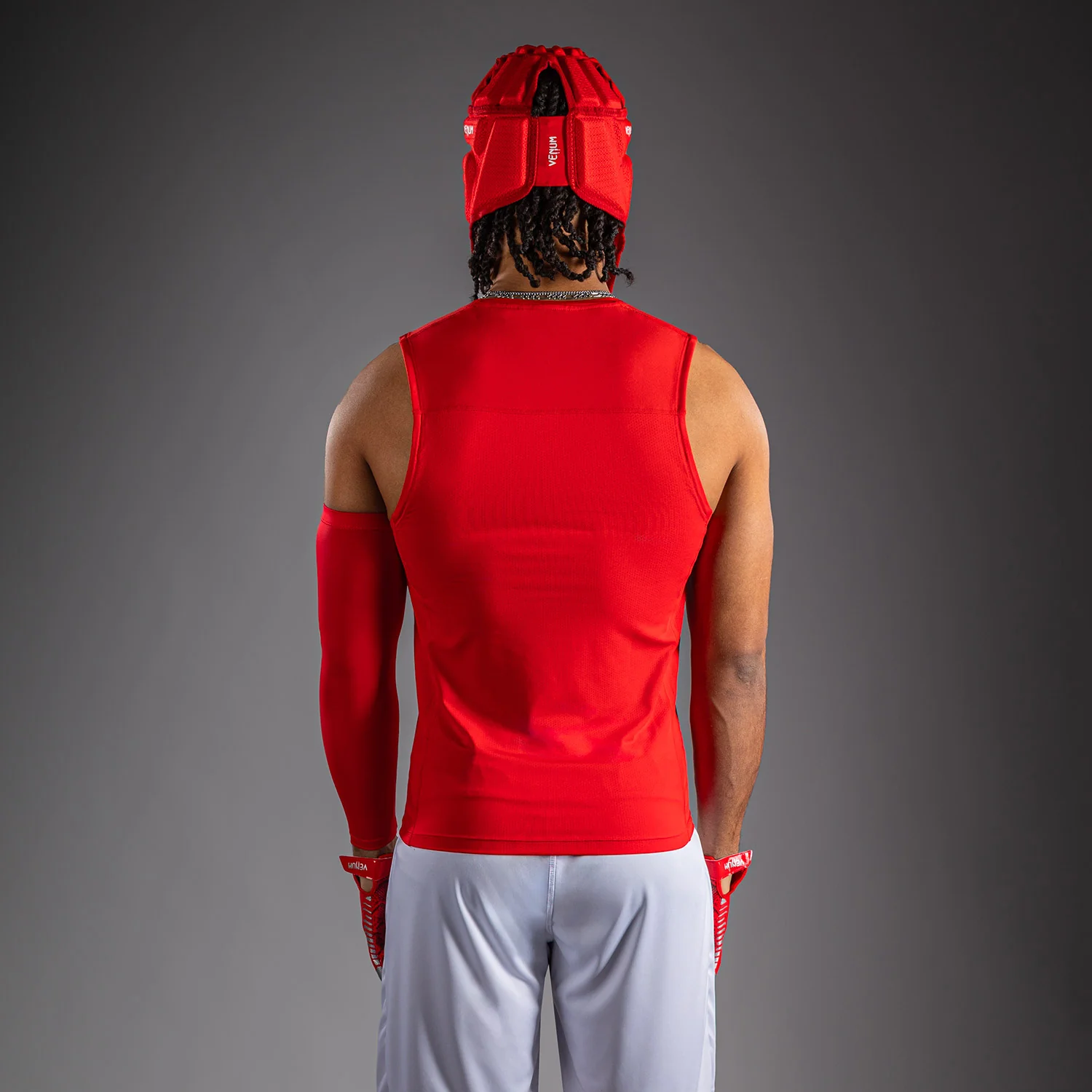 Venum Elite Football Sleeveless Compression Jersey - Red - Image 4