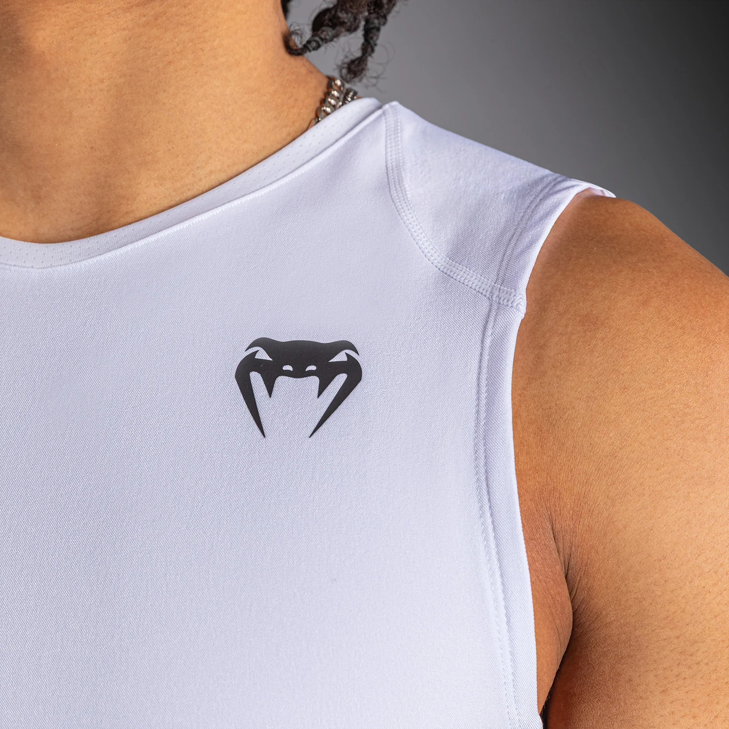 Venum Elite Football Sleeveless Compression Jersey - White - Image 5