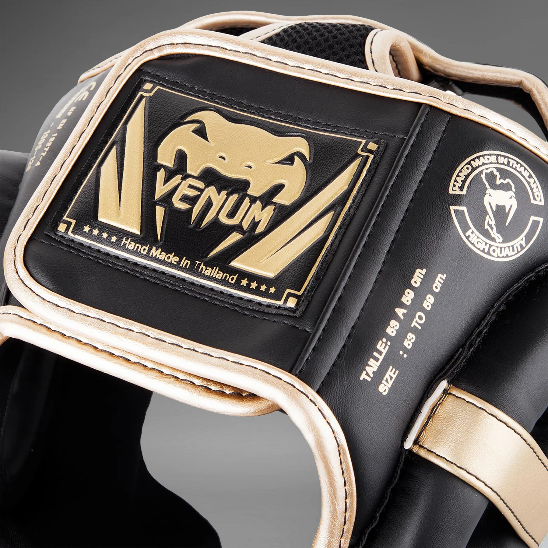 Venum Elite Headgear - Black/Gold - Image 3