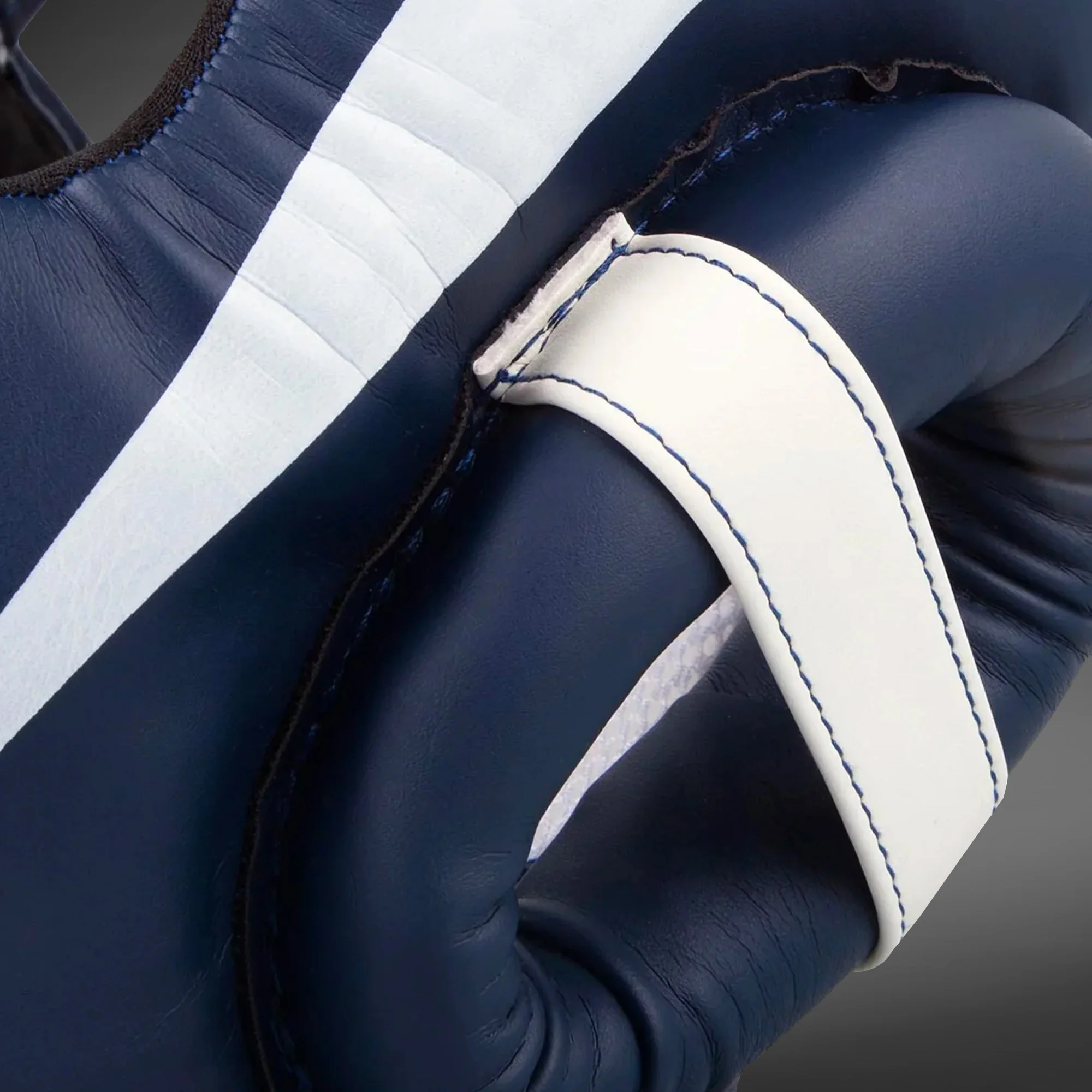 Venum Elite Headgear - White/Navy Blue - Image 4