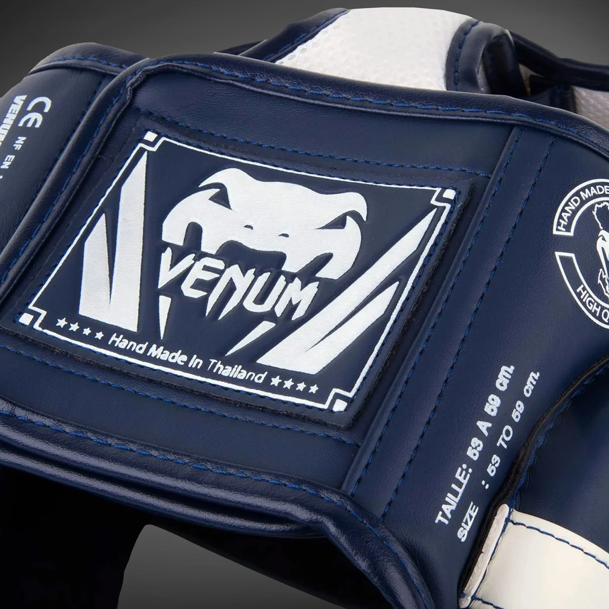 Venum Elite Headgear - White/Navy Blue - Image 6